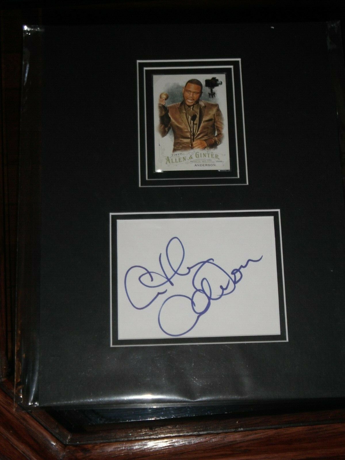 ANTHONY ANDERSON MATTED ALLEN AND GINTER CARD WITH SIGNED CARD