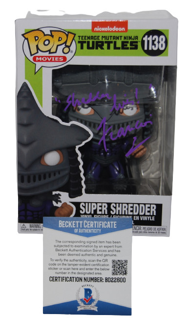 FRANCOIS CHAU signed (NINJA TURTLES) Shredder #1138 Funko Pop BECKETT BD22600