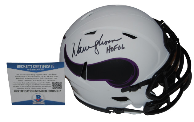 WARREN MOON signed (MINNESOTA VIKINGS) mini football helmet BECKETT BAS BD65607