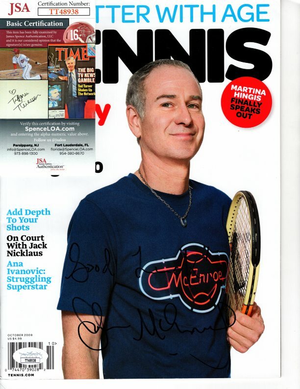 JOHN MCENROE signed TENNIS 2009 Magazine JSA