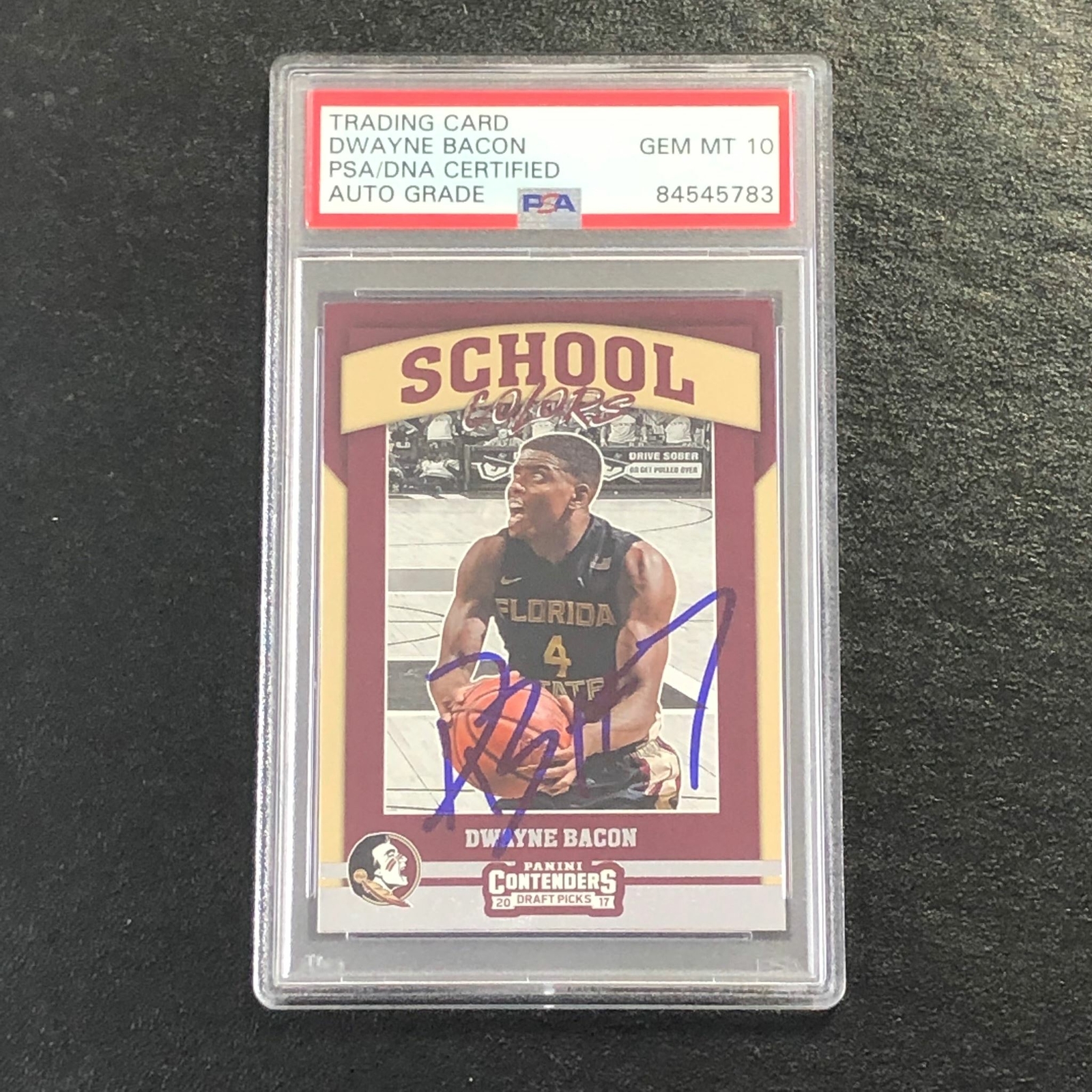 2017-18 Contenders Draft Picks #20 Dwayne Bacon Signed Card AUTO PSA Slabbed Flo
