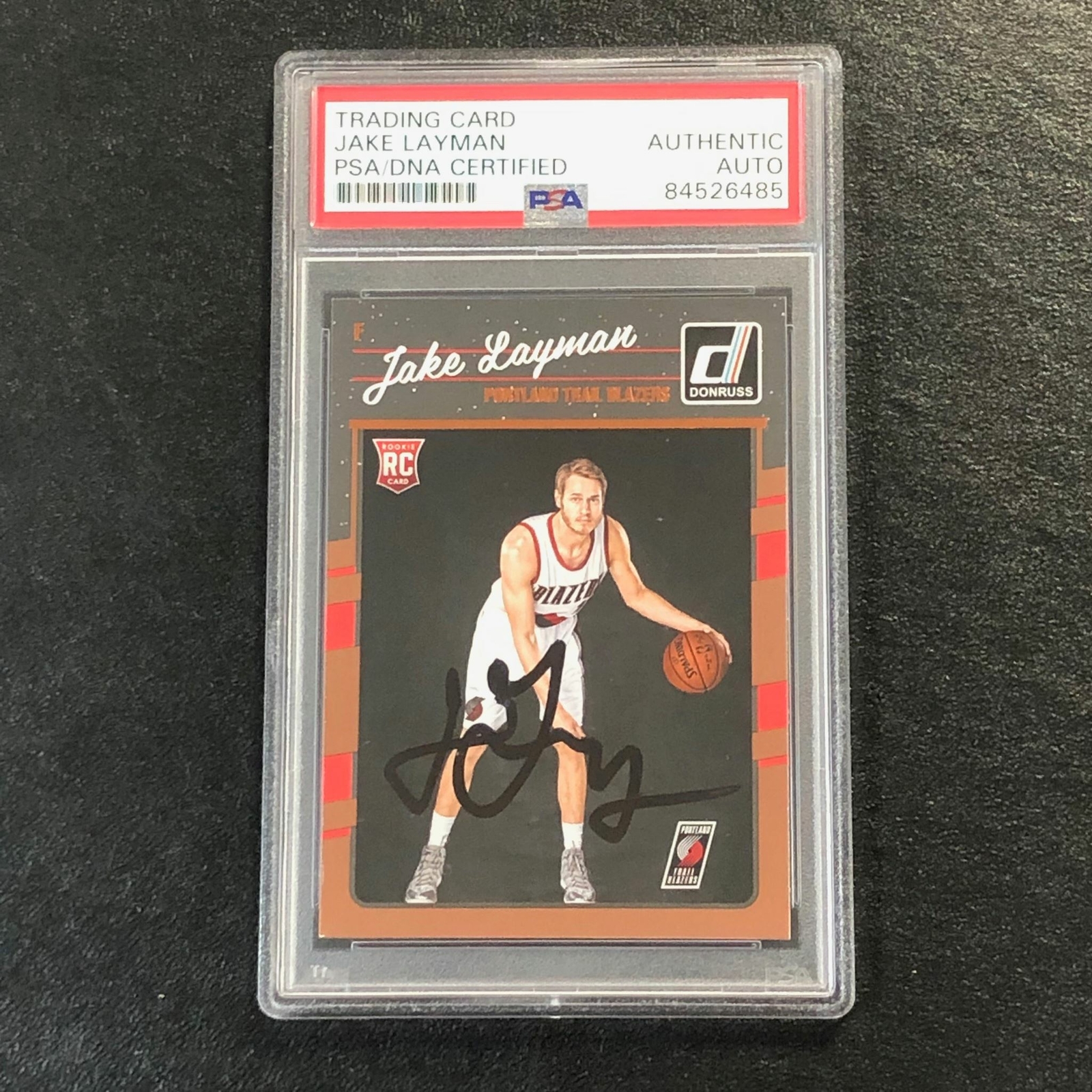 2016-17 Panini Donruss #187 Jake Layman Signed Rookie Card AUTO PSA Slabbed RC B
