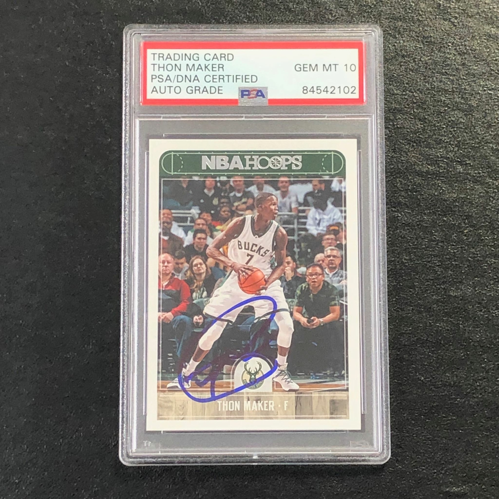 2017-18 NBA Hoops #13 Thon Maker Signed Card AUTO 10 PSA/DNA Slabbed Bucks
