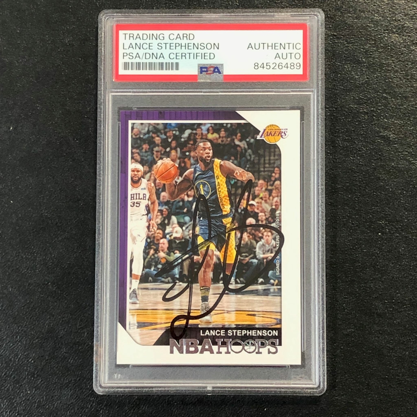 2018-19 NBA Hoops #232 Lance Stephenson Signed Card Auto PSA Slabbed Lakers

