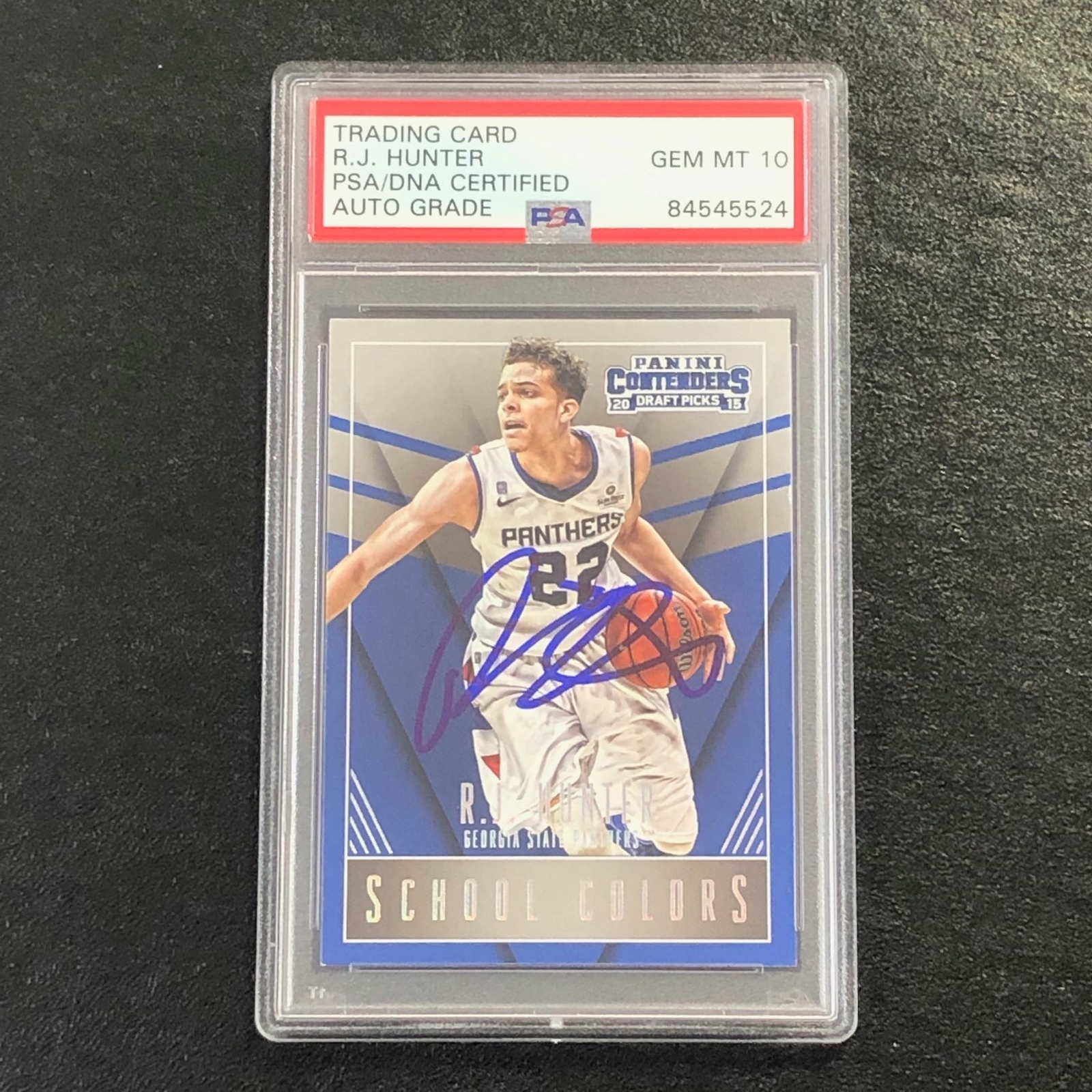 2015-16 Contenders Draft Picks #35 RJ HUNTER Signed Card AUTO 10 PSA Slabbed Geo
