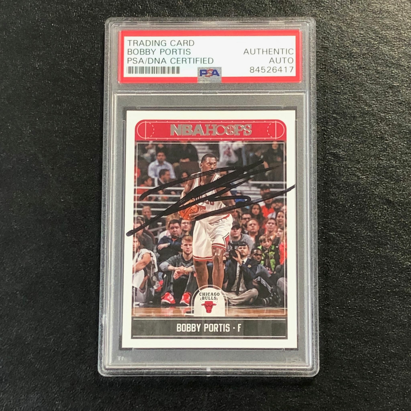2017-18 NBA Hoops #24 Bobby Portis Signed Card AUTO PSA Slabbed Bulls
