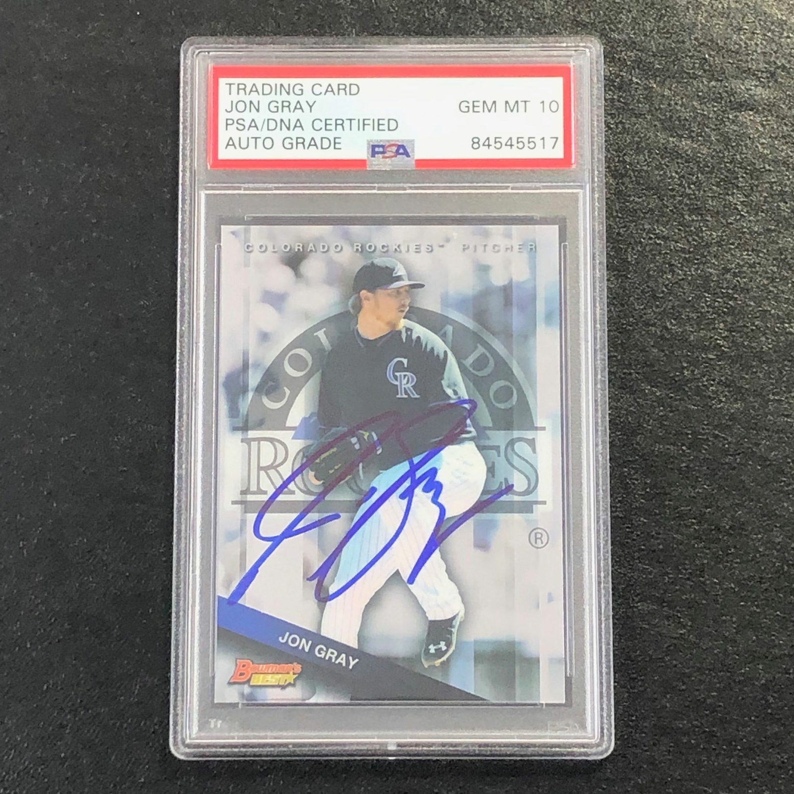 2015 Bowman's Best #TP31 Jon Gray Signed Card PSA Slabbed Auto 10 Rockies
