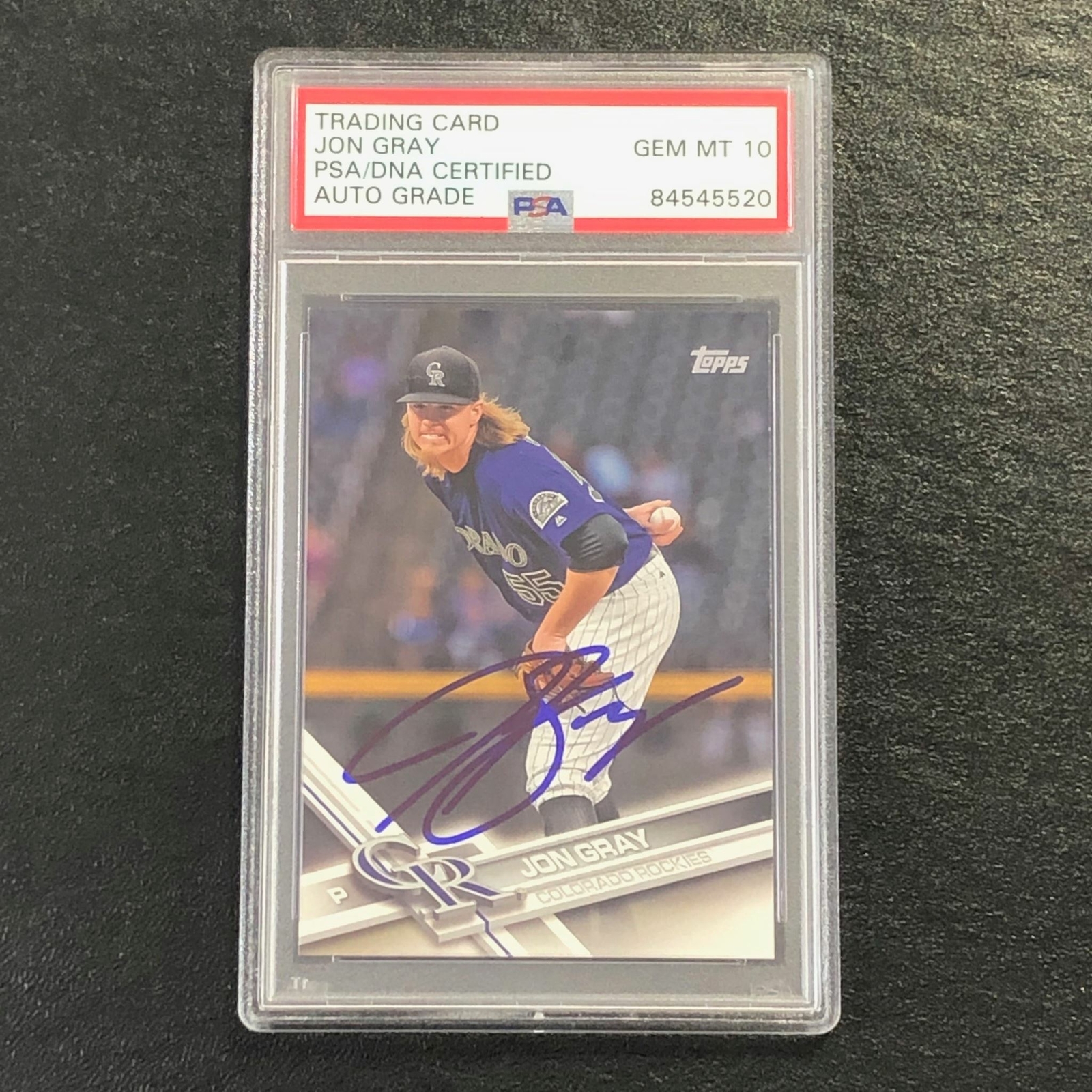 2017 Topps #209 Jon Gray Signed Card PSA Slabbed Auto 10 Rockies
