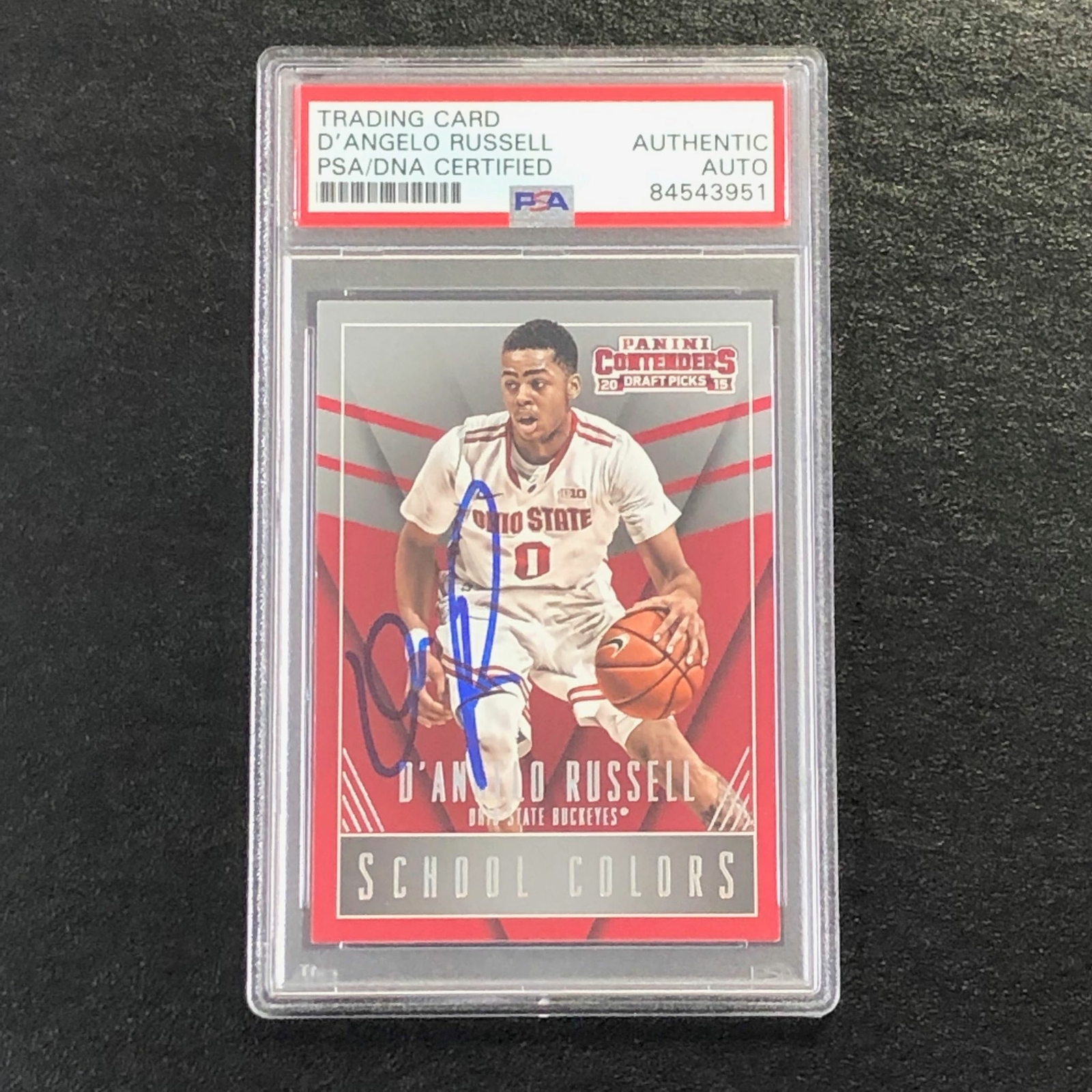 2015 Contenders Draft Picks #12 D'Angelo Russell Signed Card AUTO PSA Slabbed Oh
