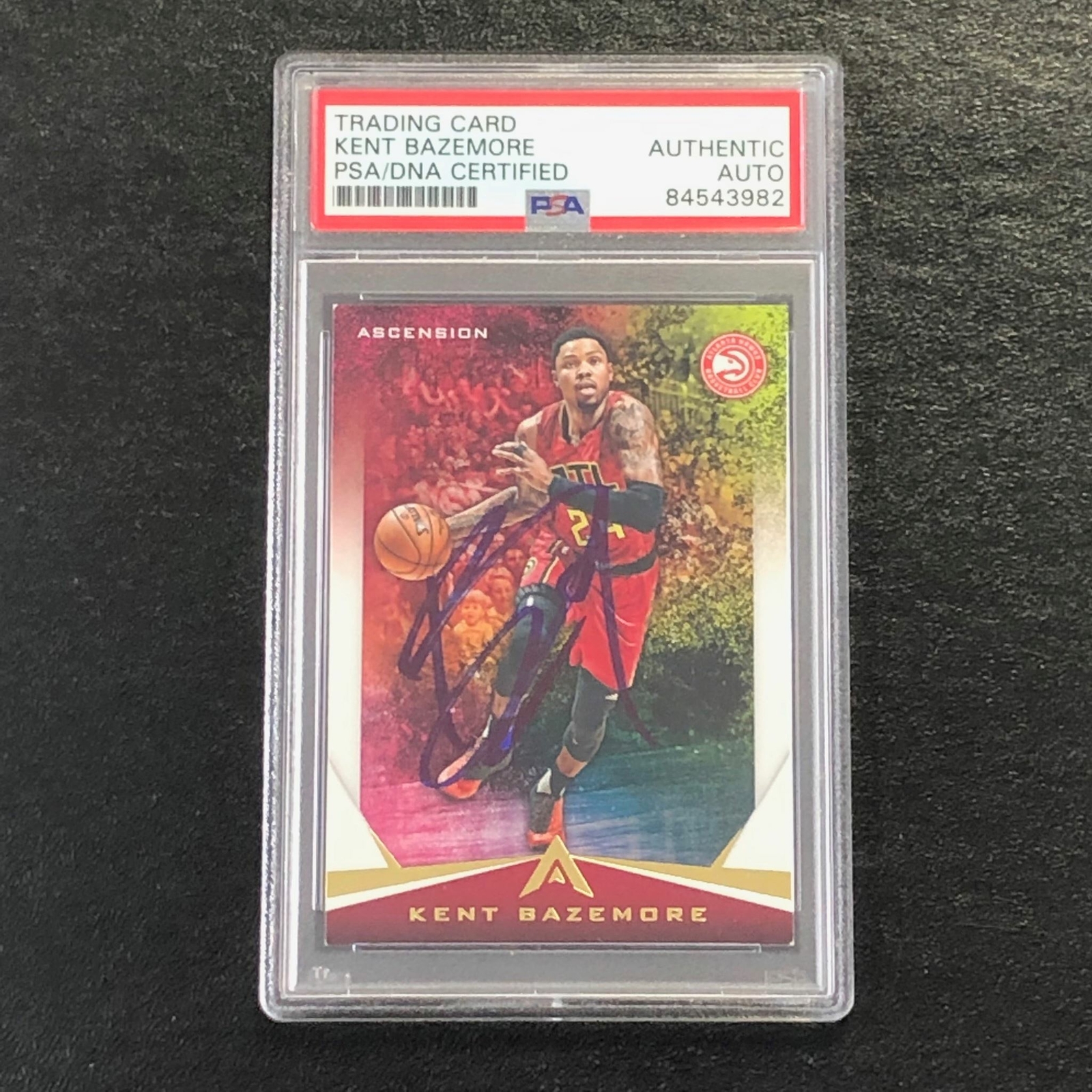 2017-18 Panini Ascension #75 Kent Bazemore Signed Card AUTO PSA Slabbed Hawks
