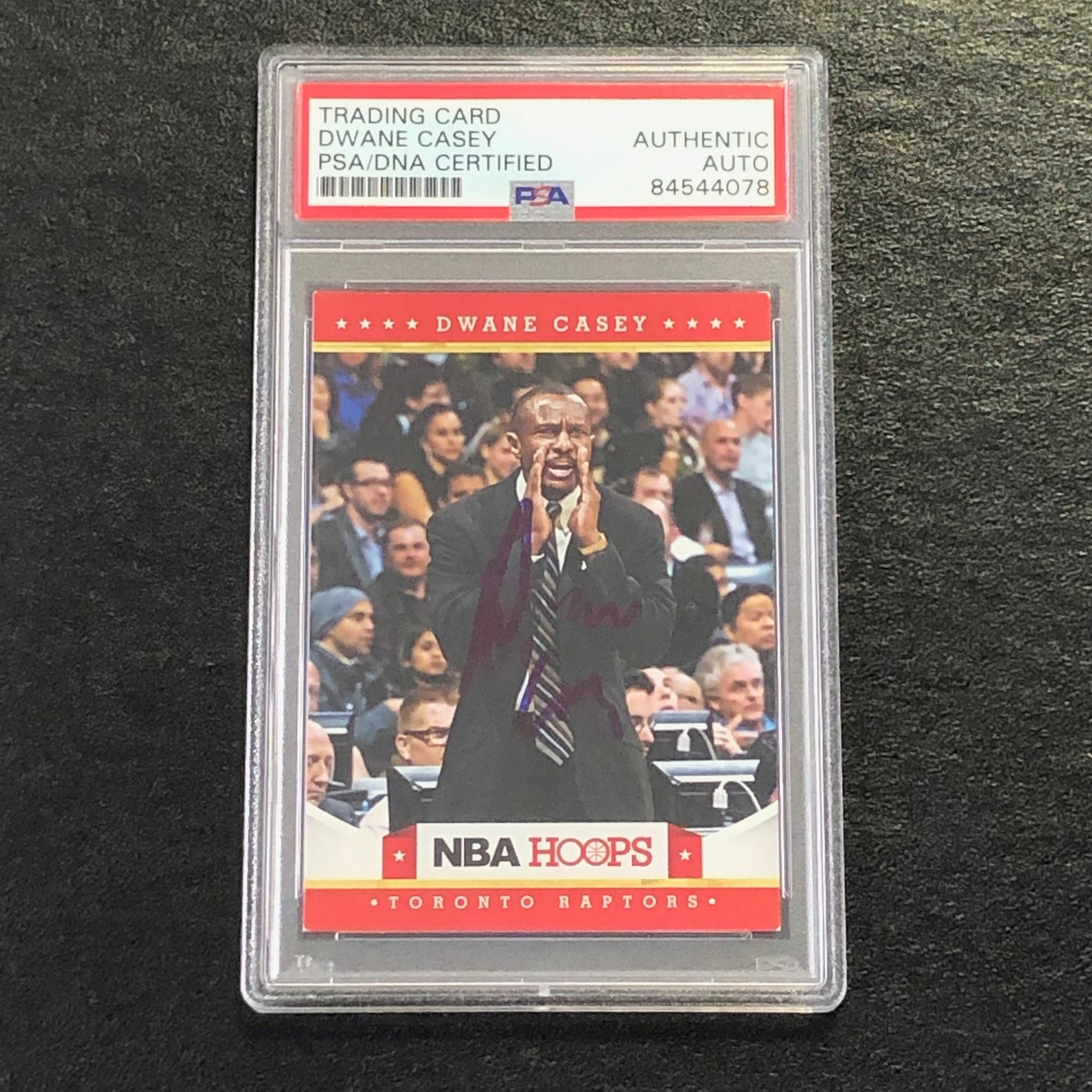 2012-13 NBA Hoops #36 Dwane Casey Signed Card AUTO PSA Slabbed Raptors
