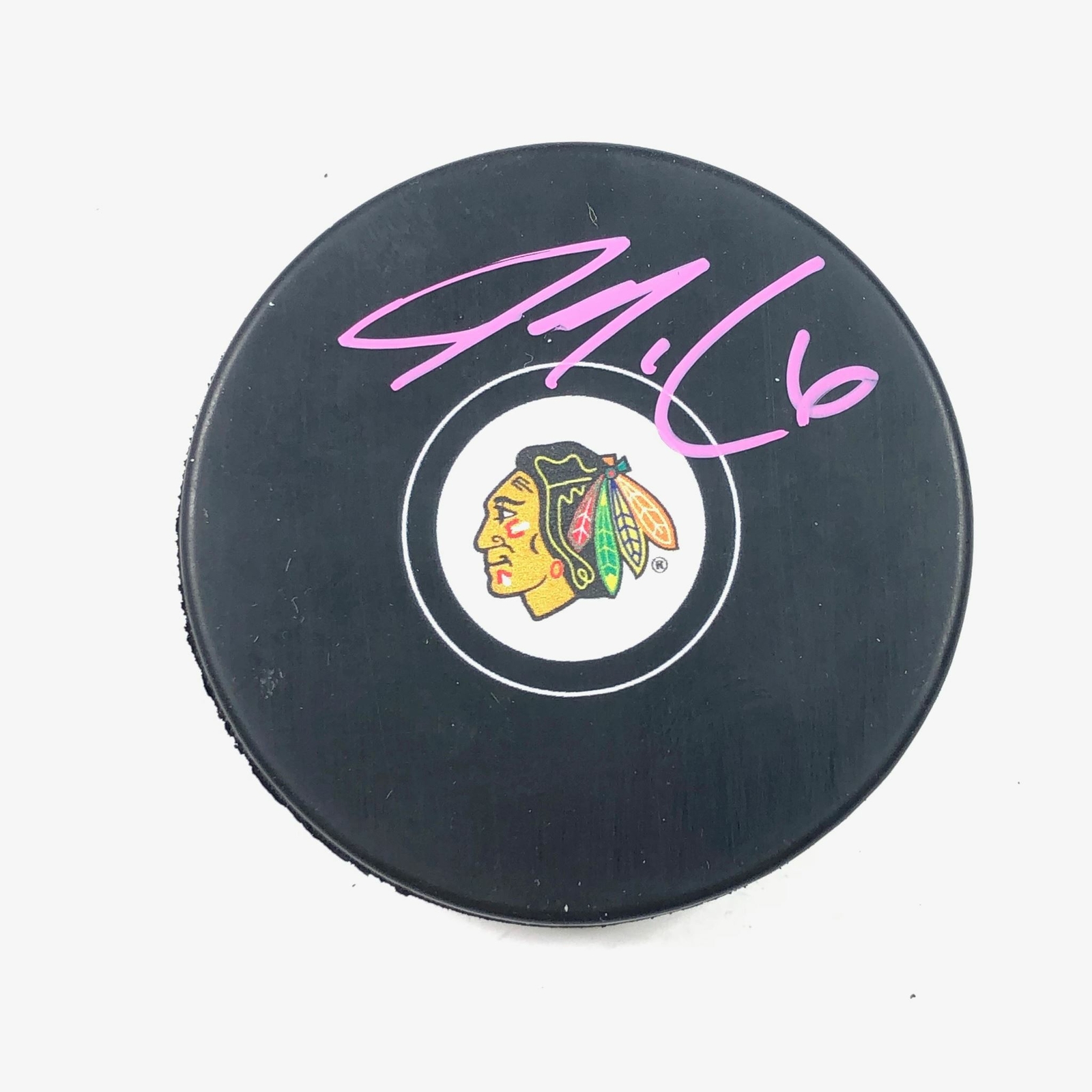 JAKE McCABE signed Hockey Puck PSA/DNA Chicago Blackhawks Autographed
