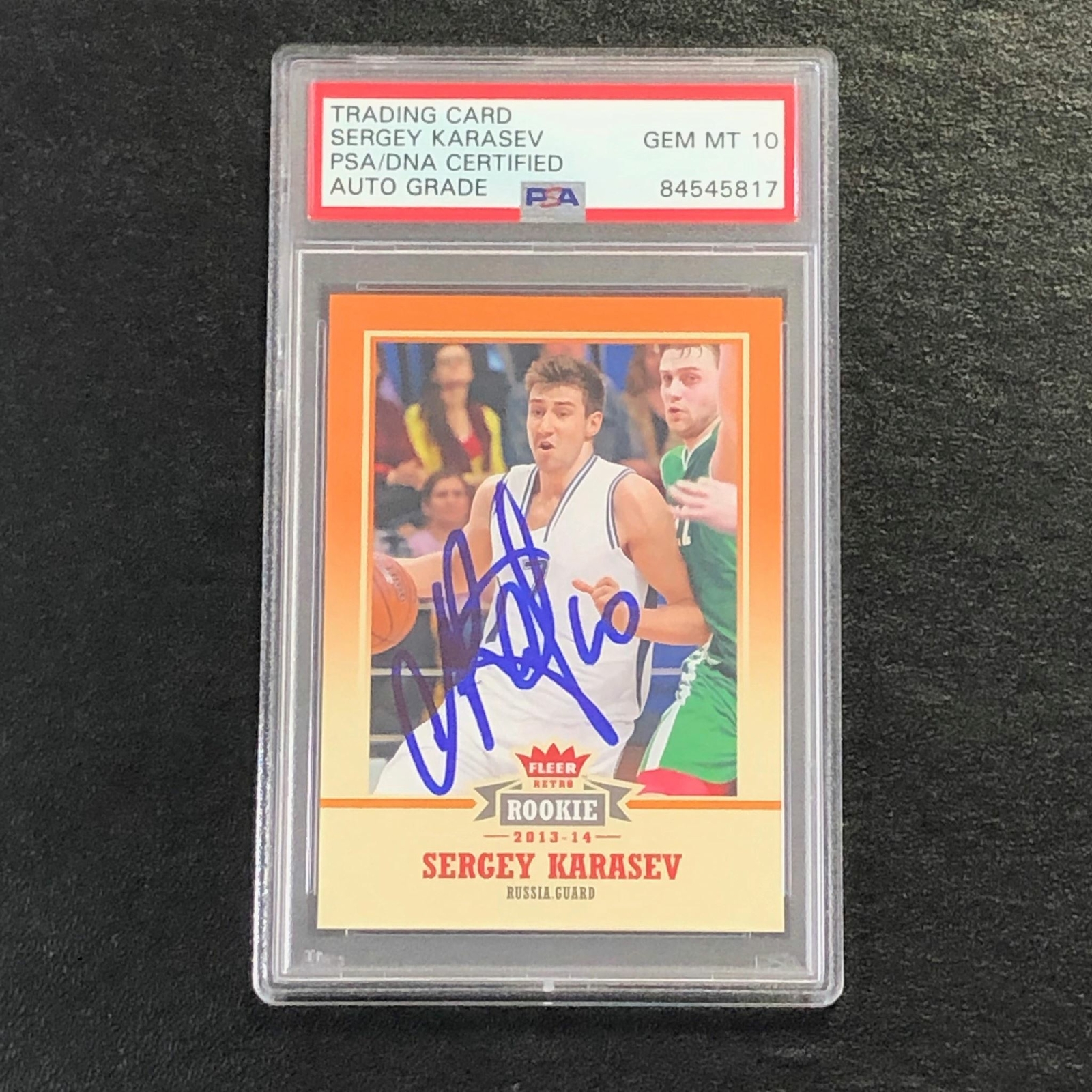 2013-14 Fleer Retro #59 Sergey Karasev Signed RC Rookie Card AUTO 10 PSA Slabbed
