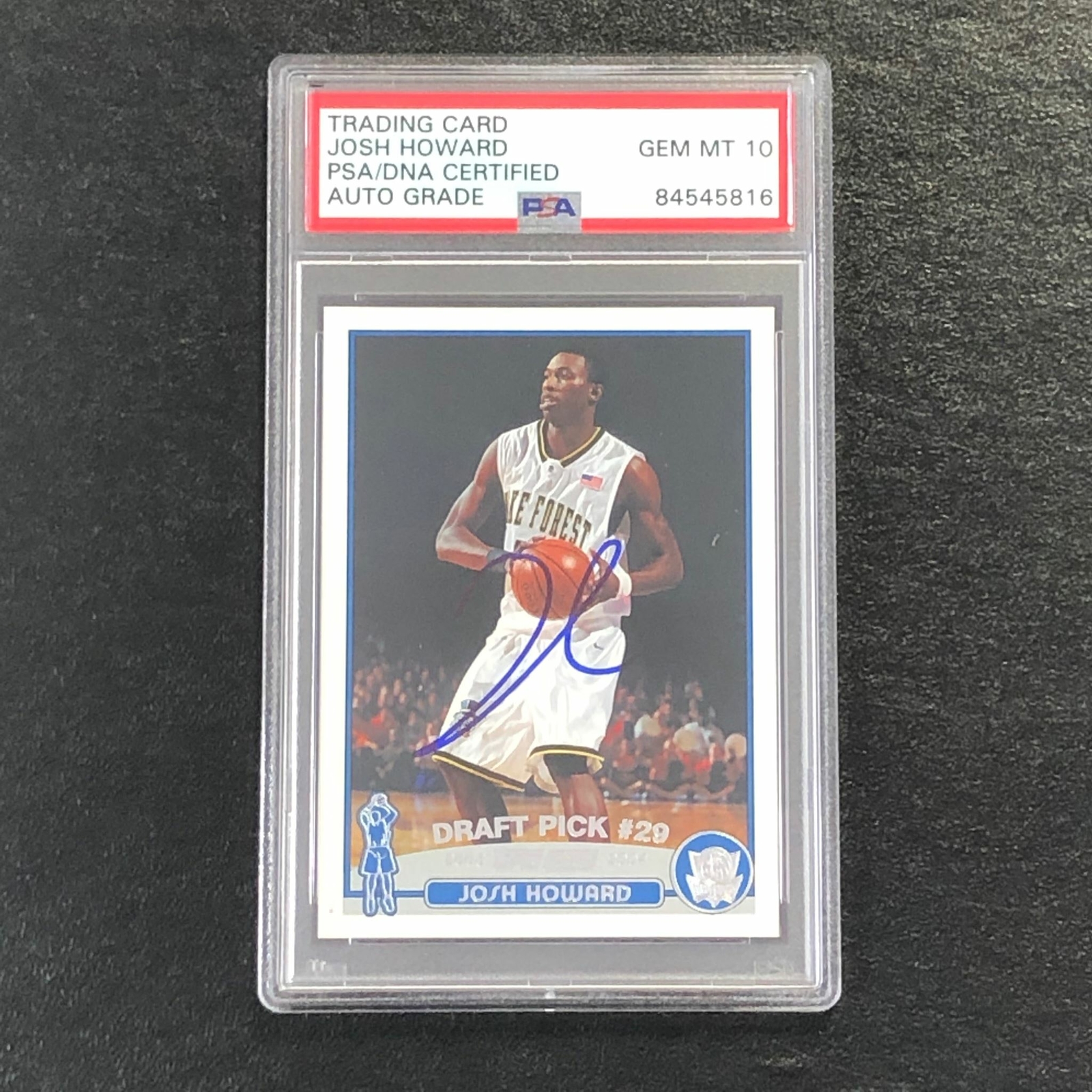 2003-04 TOPPS #249 Josh Howard Signed Card AUTO 10 PSA/DNA Slabbed

