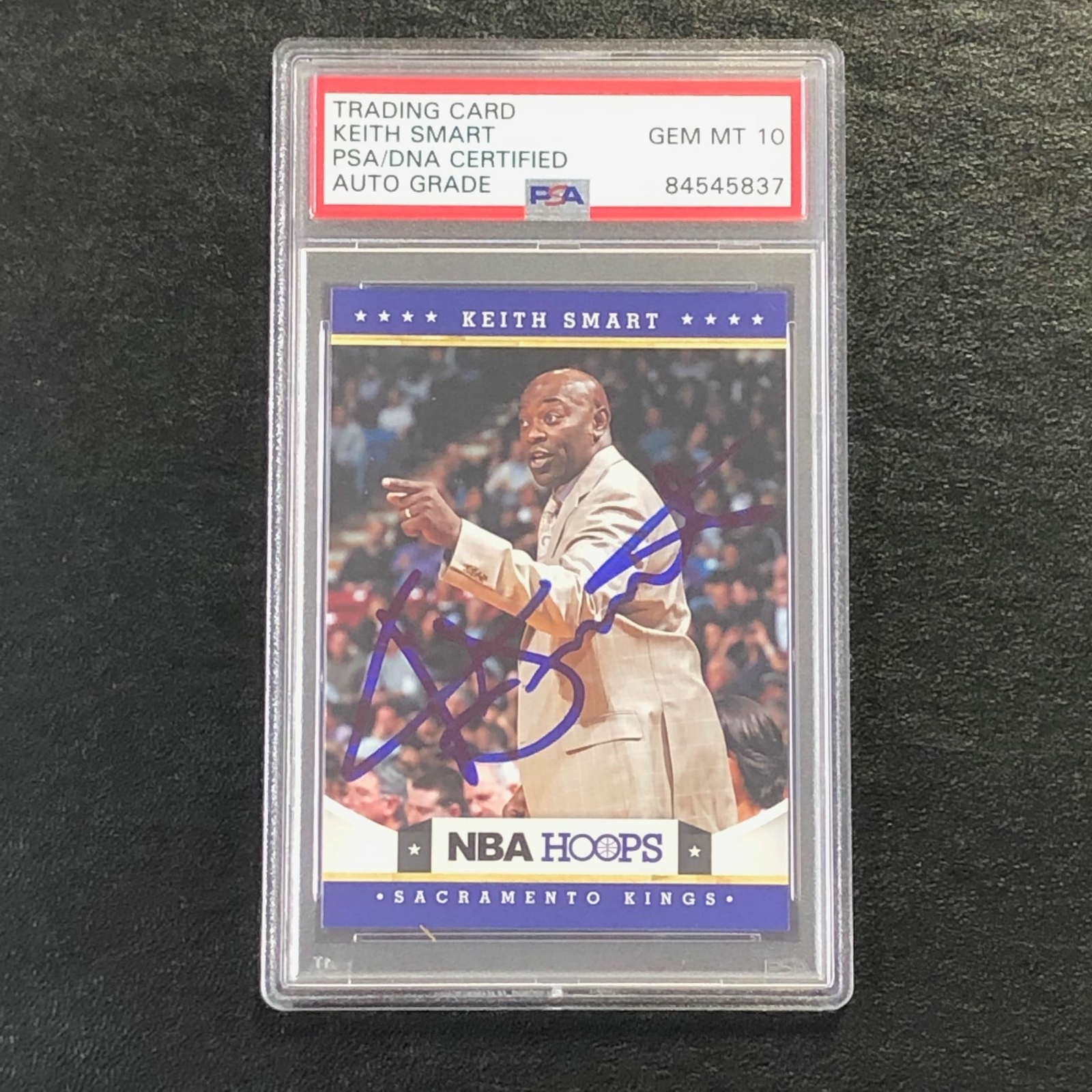 2012-13 NBA Hoops #217 Keith Smart Signed Card AUTO 10 PSA Slabbed Kings
