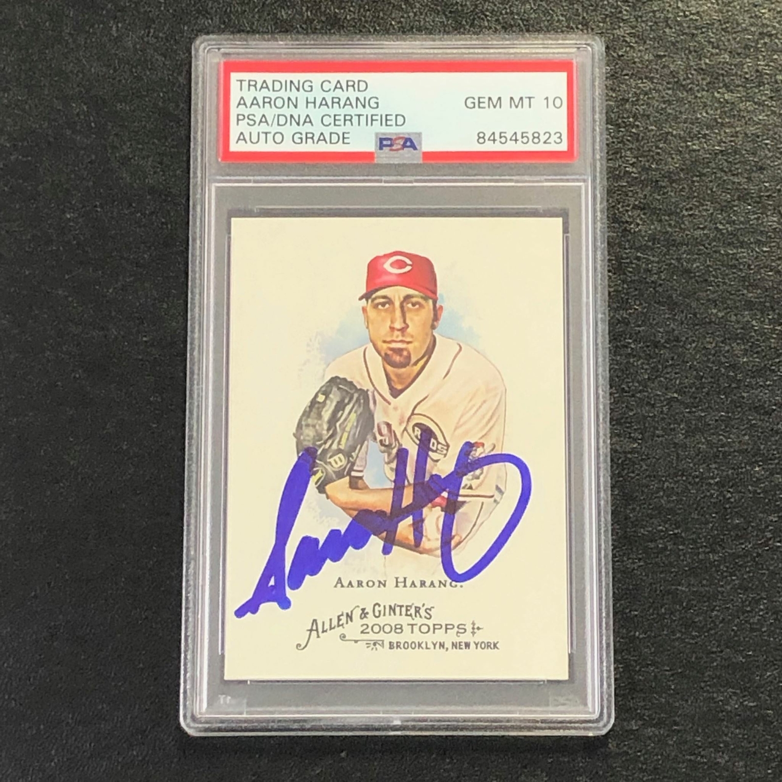 2008 Topps Allen and Ginter #215 Aaron Harang Signed Card PSA Slabbed Auto 10 Re
