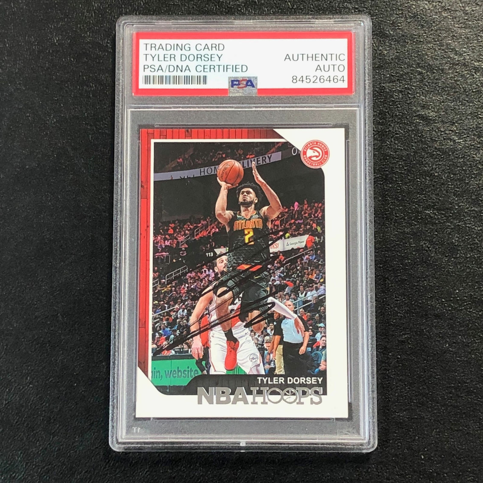 2018-19 NBA Hoops #71 Tyler Dorsey Signed Card AUTO PSA Slabbed Hawks
