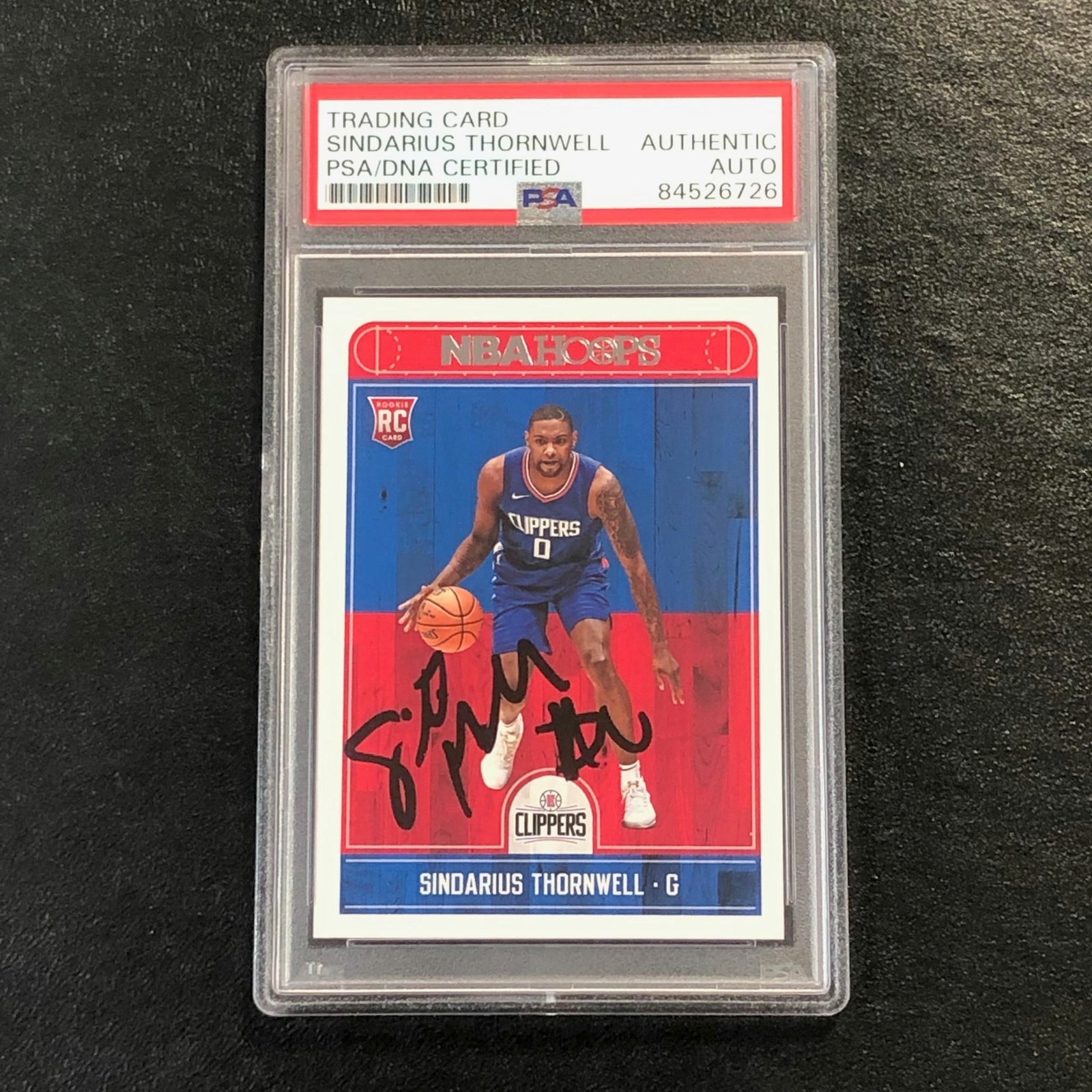 2017 NBA Hoops #250 Sindarius Thornwell Signed Card AUTO PSA Slabbed RC Clippers
