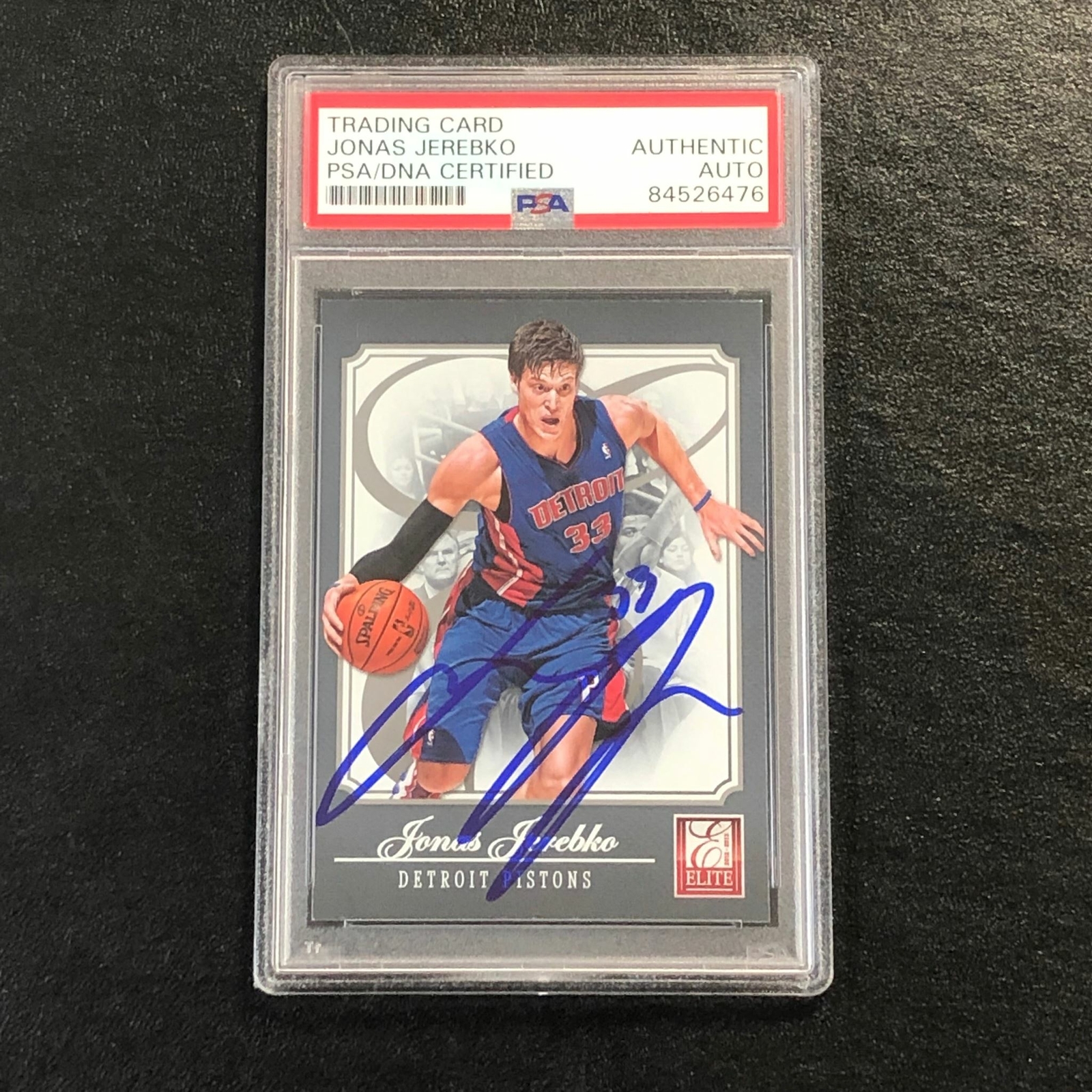2012-13 ELITE BASKETBALL #88 JONAS JEREBKO SIGNED CARD AUTO PSA SLABBED PISTONS COLLECTIBLE MEMORABILIA