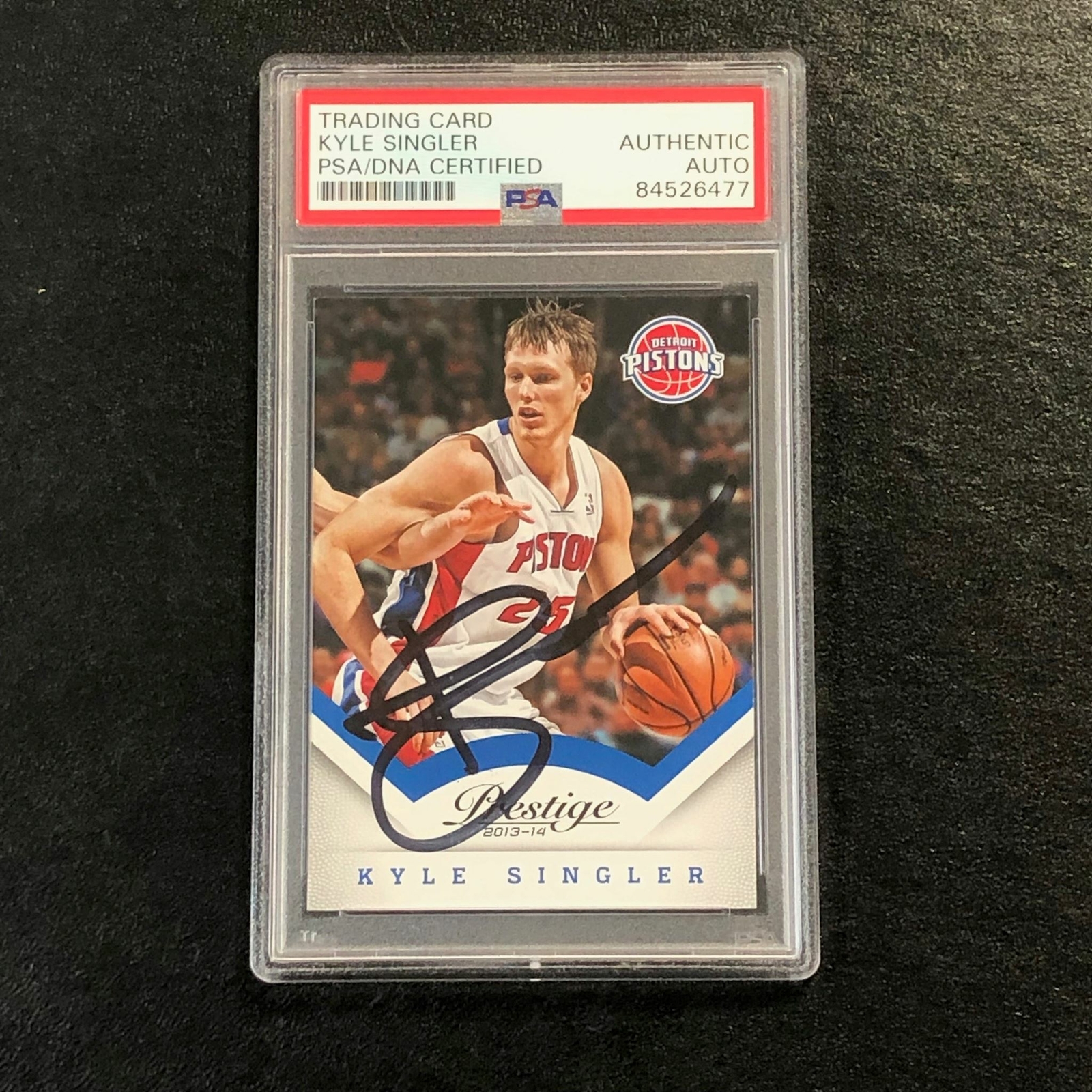 2013-14 Panini Prestige #7 Kyle Singler Signed Card AUTO 10 PSA Slabbed Pistons
