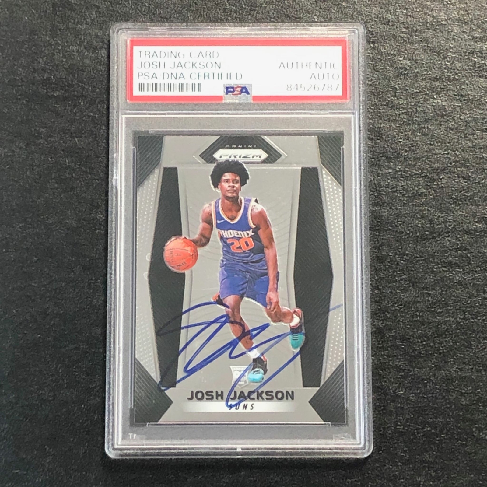 2017-18 Panini Prizm #61 Josh Jackson Signed Rookie Card AUTO PSA Slabbed RC Sun
