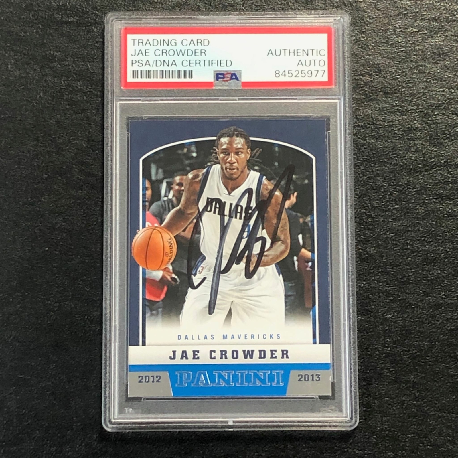2012-13 PANINI BASKETBALL #234 Jae Crowder Signed Card AUTO PSA Slabbed Maverick
