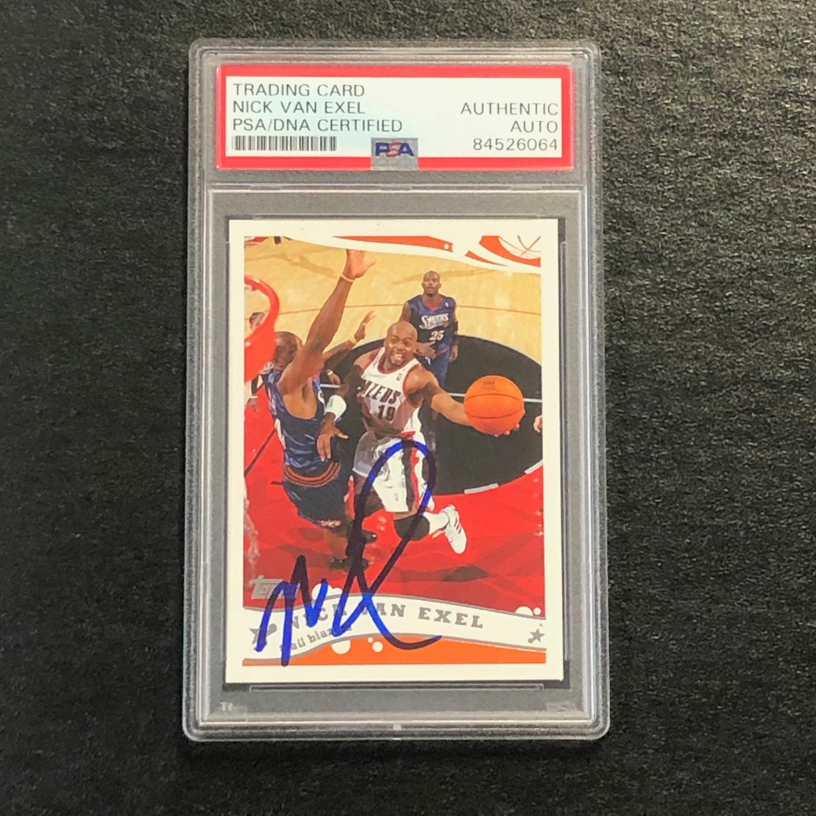 2005-06 Topps #26 Nick Van Exel Signed Card AUTO PSA Slabbed Blazers
