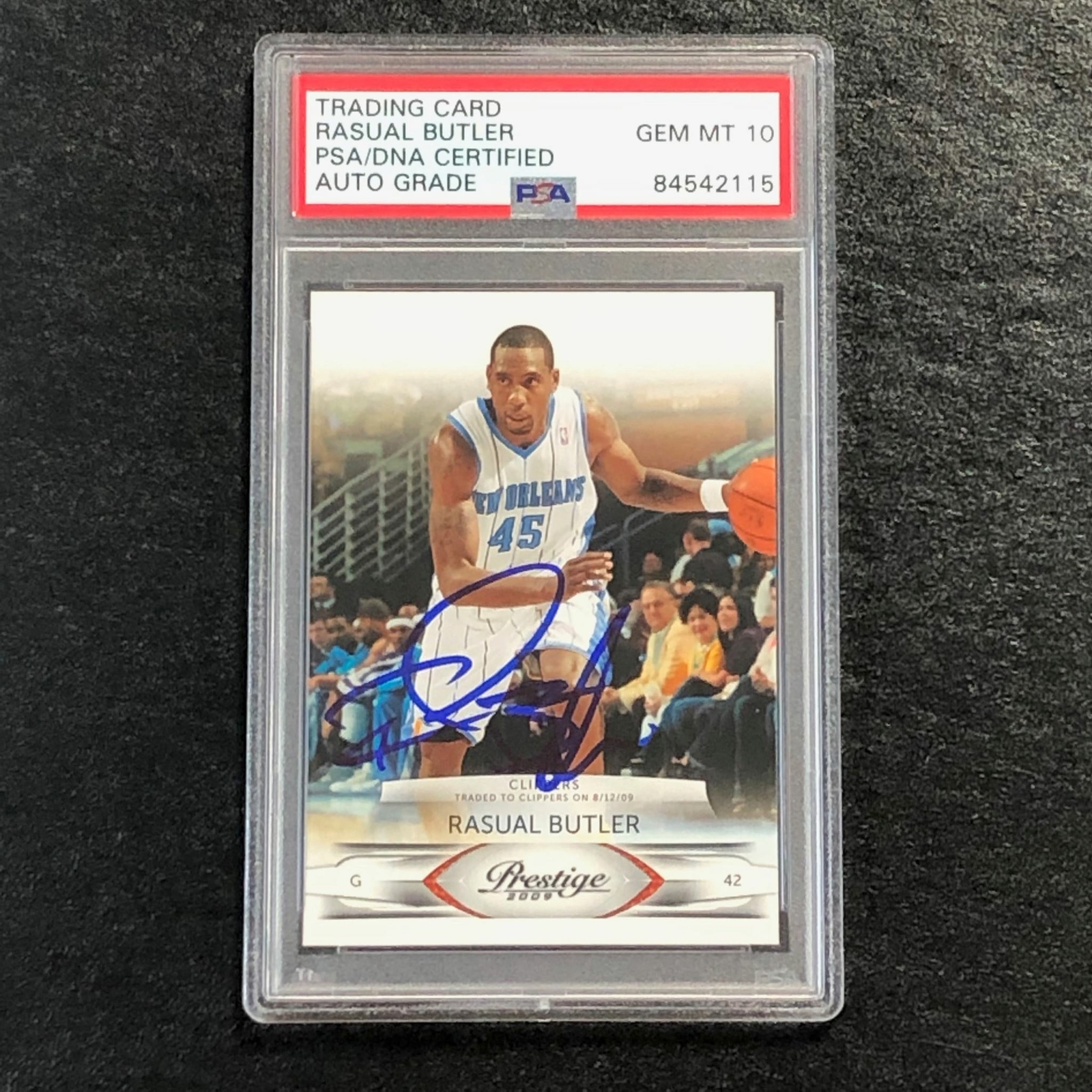 2009-10 Panini Prestige #68 Rasual Butler Signed Card AUTO 10 PSA Slabbed Clippe
