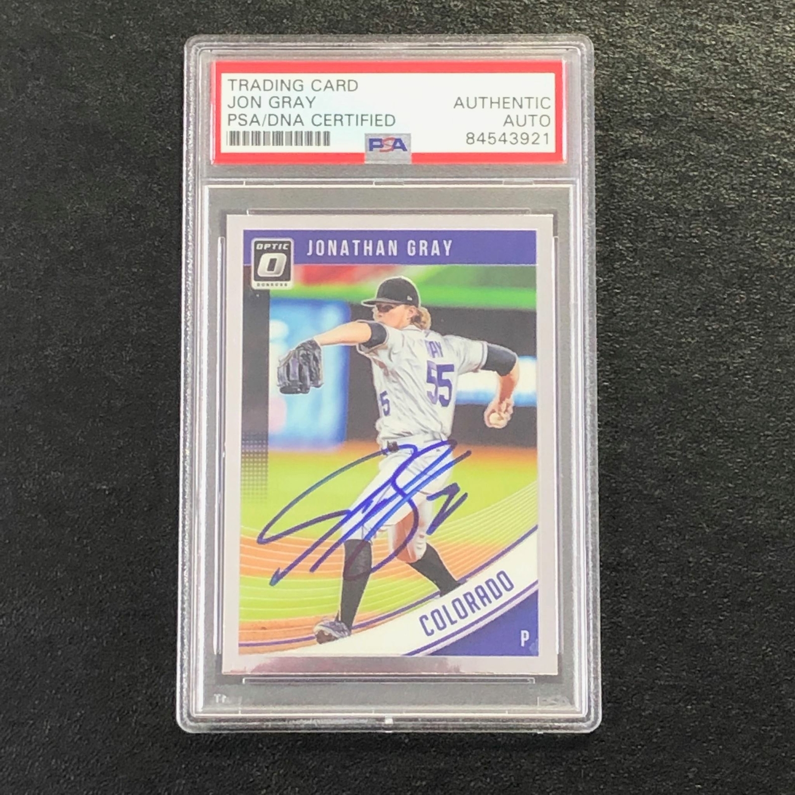 2018 Donruss Optic #90 Jon Gray Signed Card PSA Slabbed Auto Rockies
