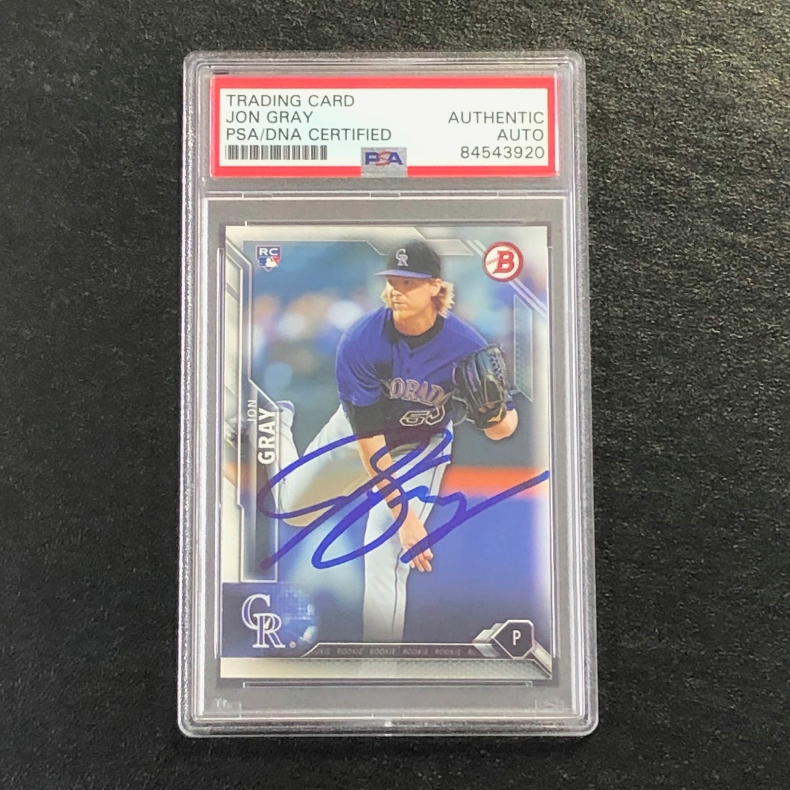 2016 Bowman Draft #134 Jon Gray Signed Card PSA Slabbed Auto RC Rockies
