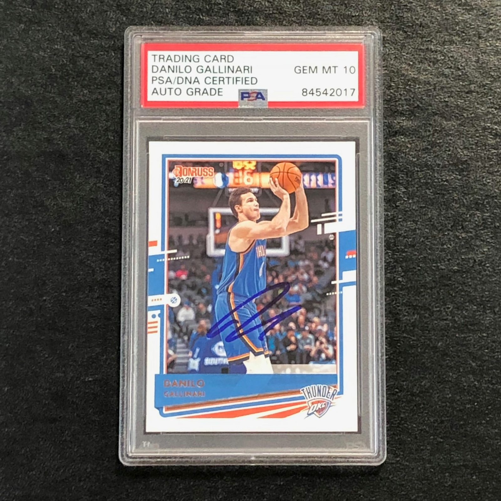 2020-21 Panini Donruss #199 Danilo Gallinari Signed AUTO 10 PSA Slabbed Thunder
