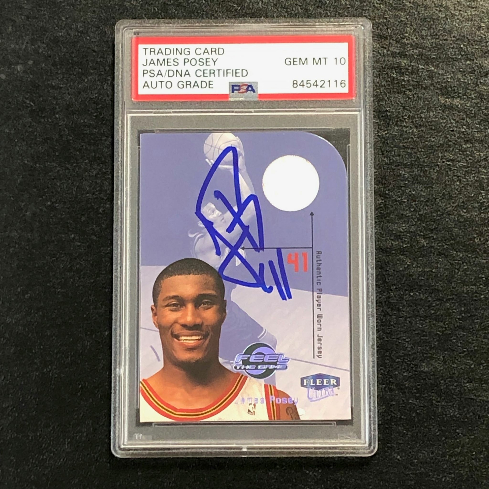 1999-00 Fleer Ultra Feel the Game #12FG James Posey Signed Relic Card AUTO 10 PS

