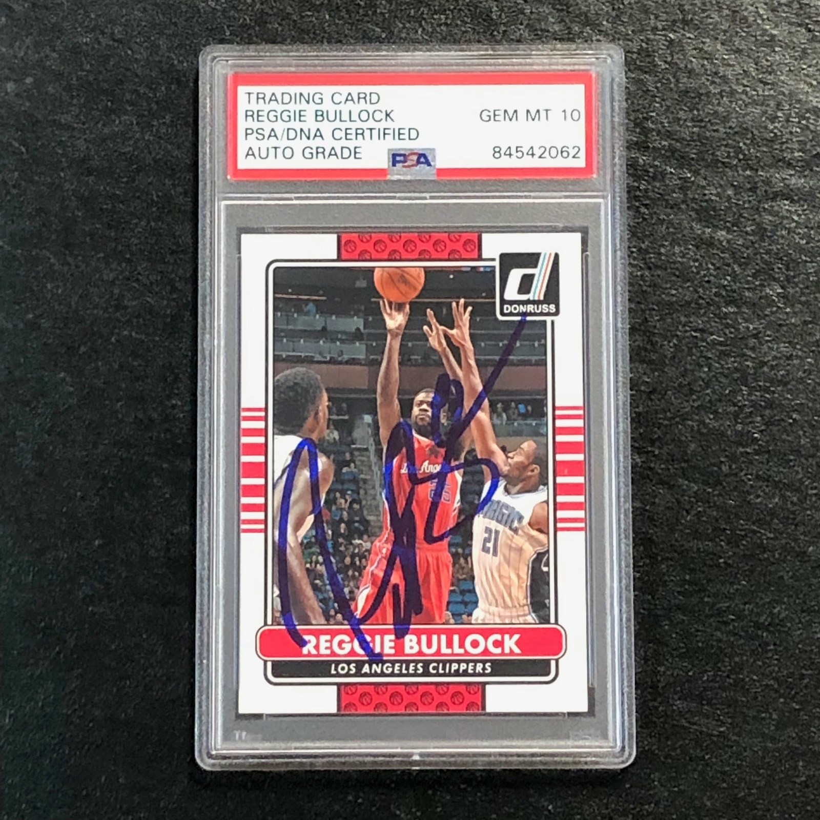 2014-15 Donruss #135 Reggie Bullock Signed Card PSA Slabbed Auto 10 Clippers
