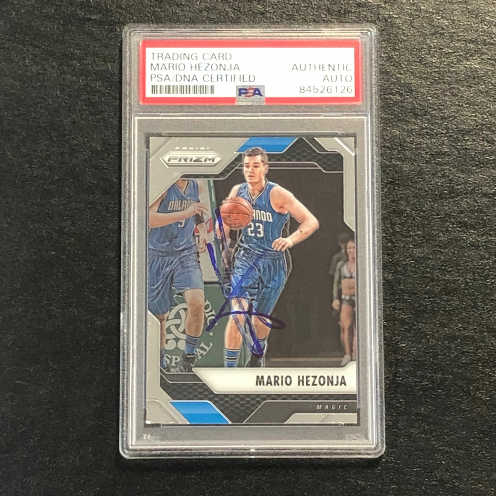 2016-17 Panini Prizm #147 Mario Hezonja Signed Card AUTO PSA/DNA Slabbed Magic
