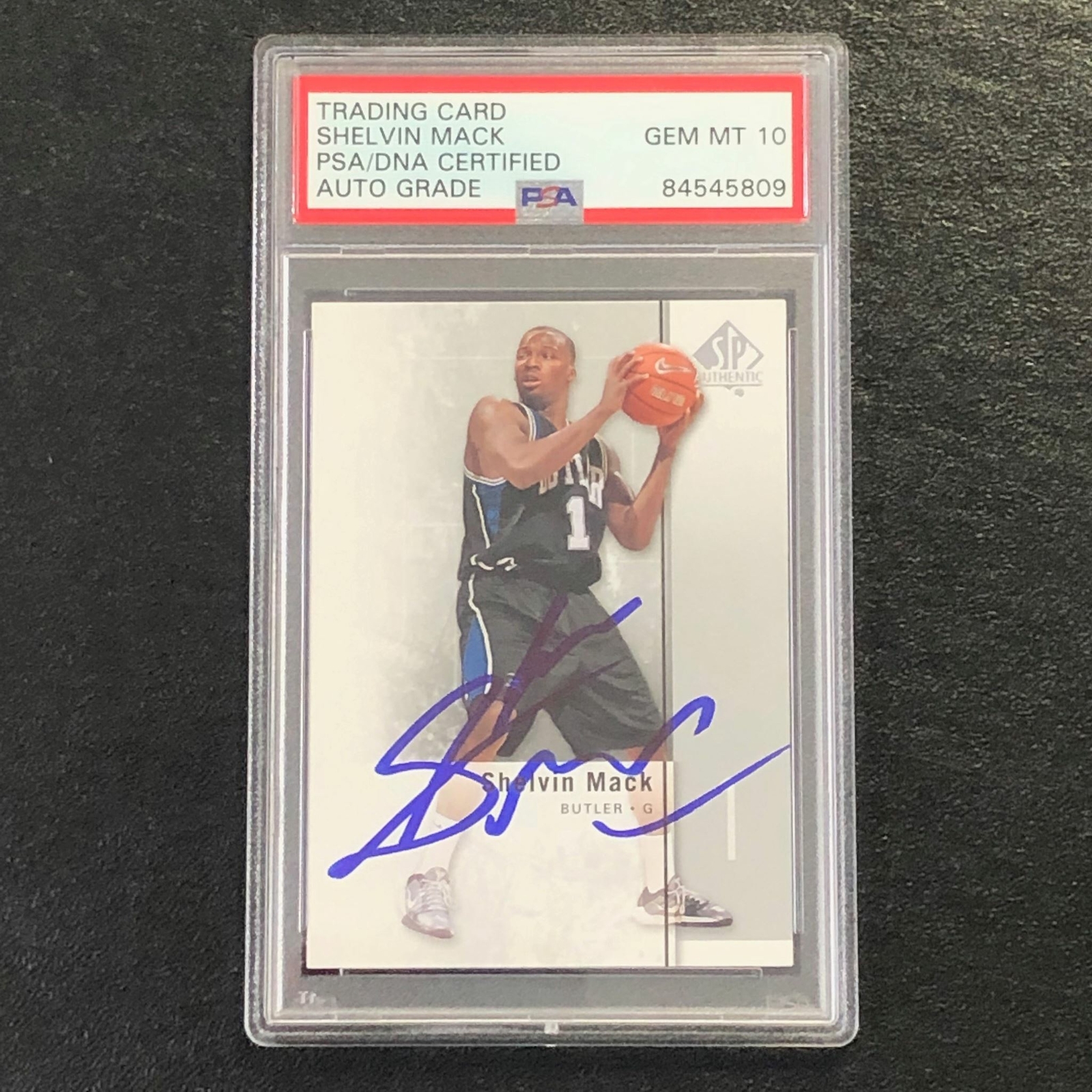 2011-12 SP Authentic #35 Shelvin Mack Signed Card AUTO 10 PSA Slabbed Butler Bul
