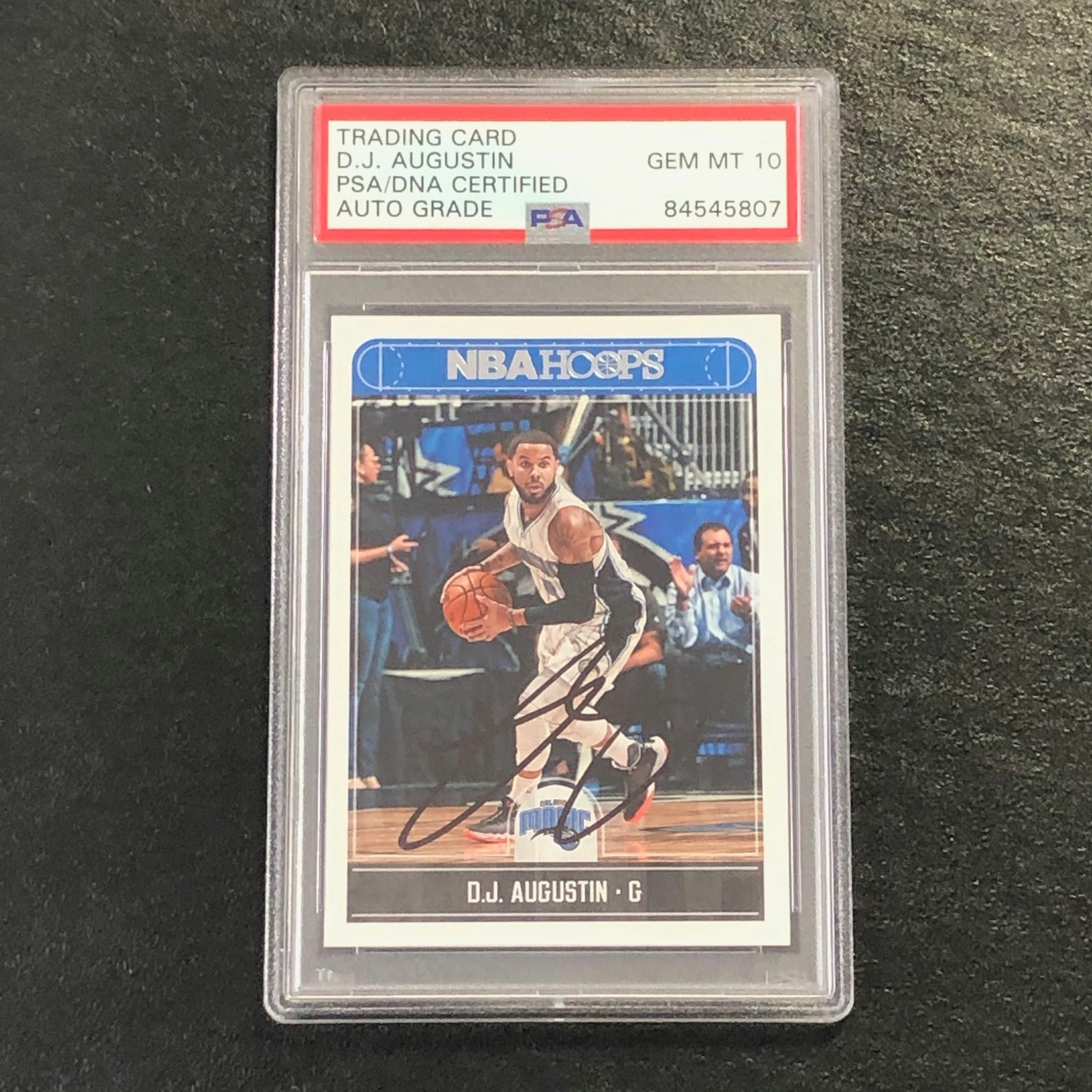 2017 NBA Hoops #122 DJ Augustin Signed Card AUTO 10 PSA Slabbed Magic
