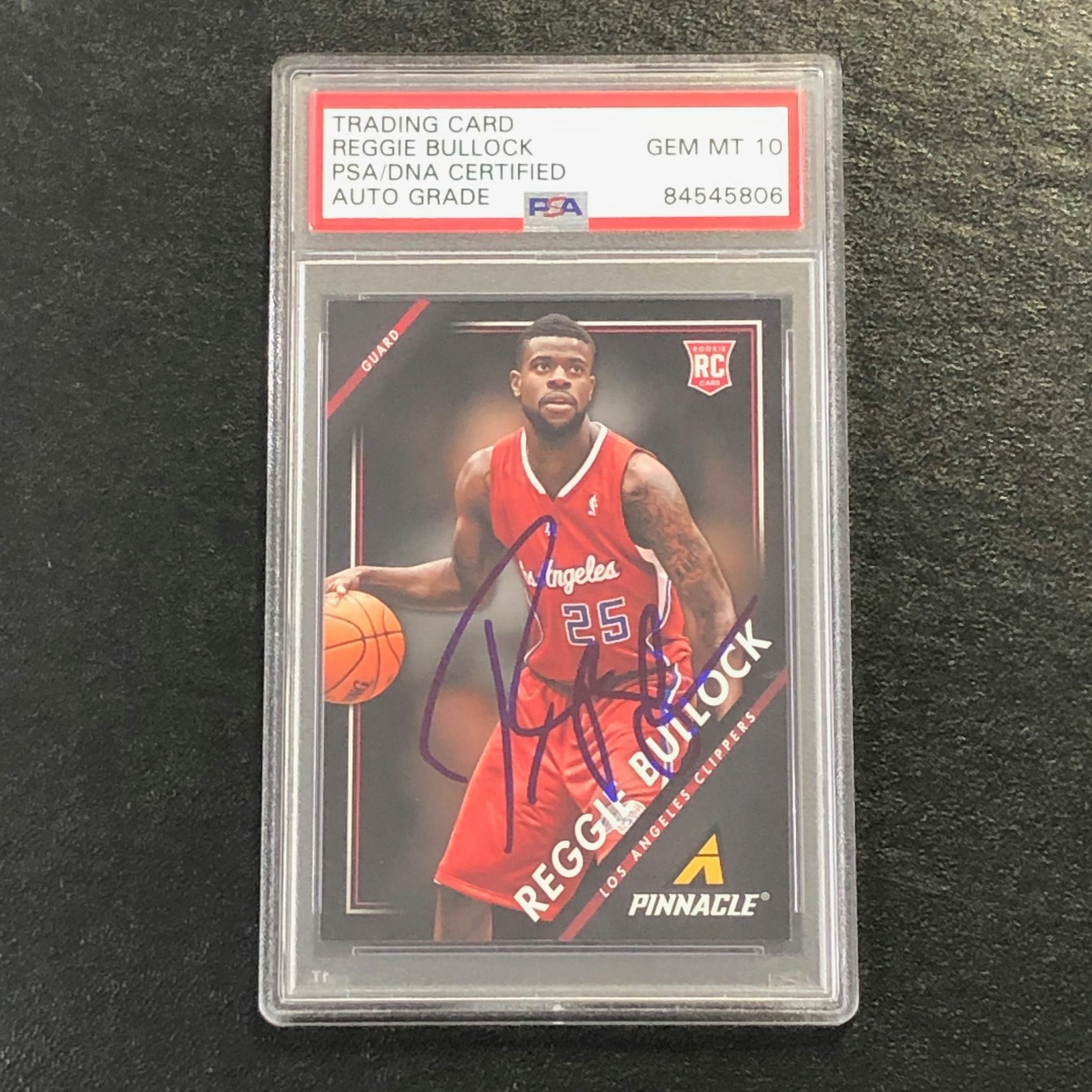 2013-14 Pinnacle #6 Reggie Bullock Signed Card PSA Slabbed Auto 10 RC Clippers
