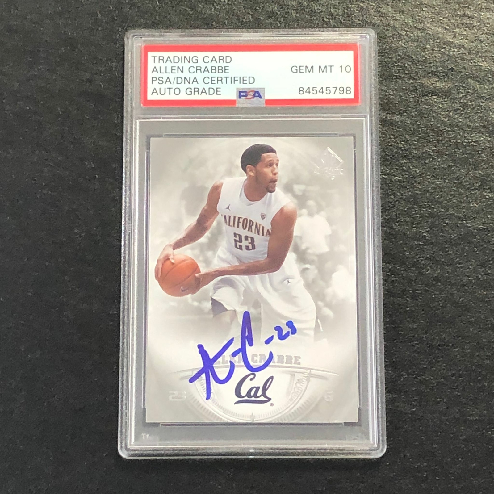 2013-14 SP Authentic #47 Allen Crabbe Signed Card AUTO 10 PSA Slabbed Cal Bears
