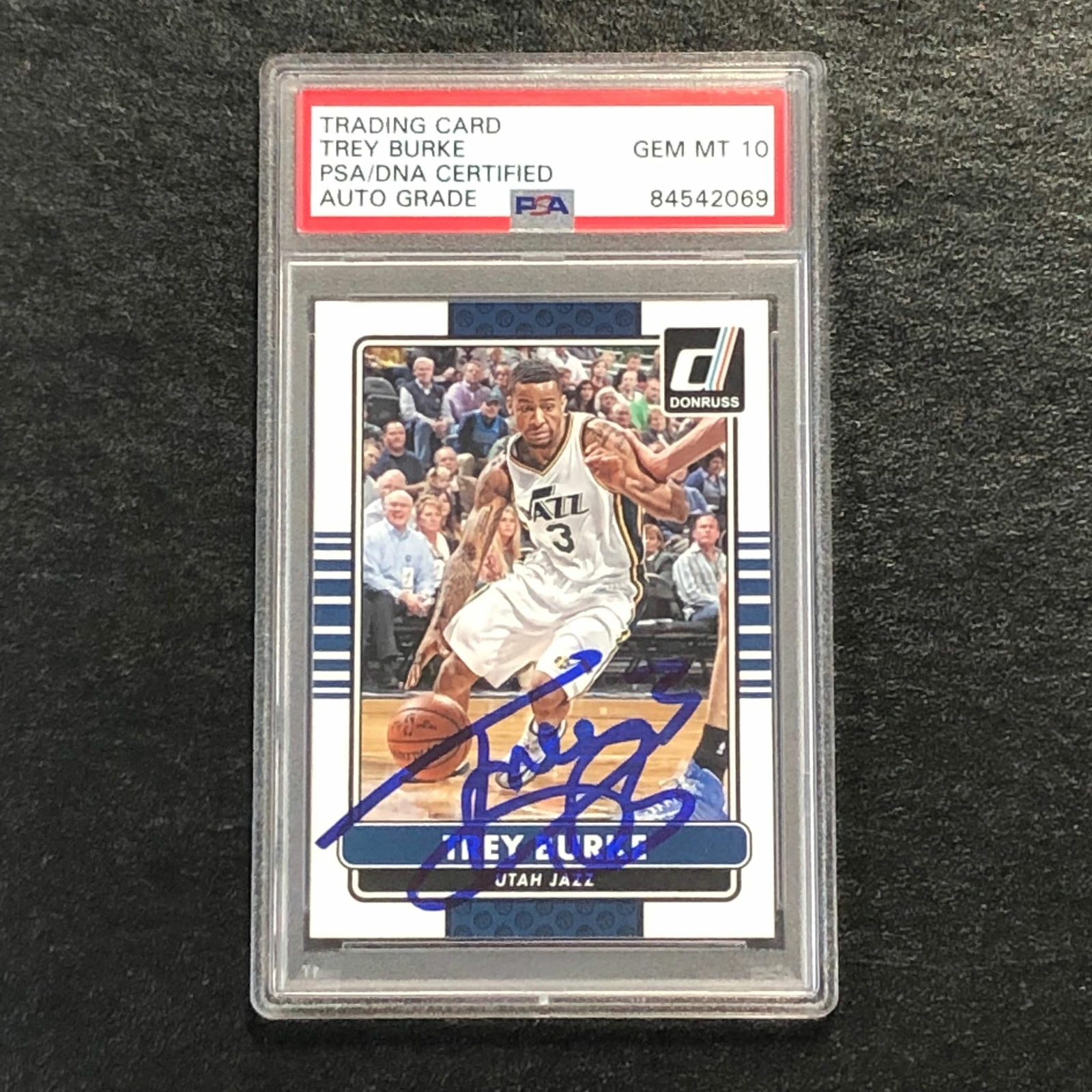 2014-15 Donruss Basketball #127 Trey Burke Signed Card AUTO 10 PSA Slabbed Jazz
