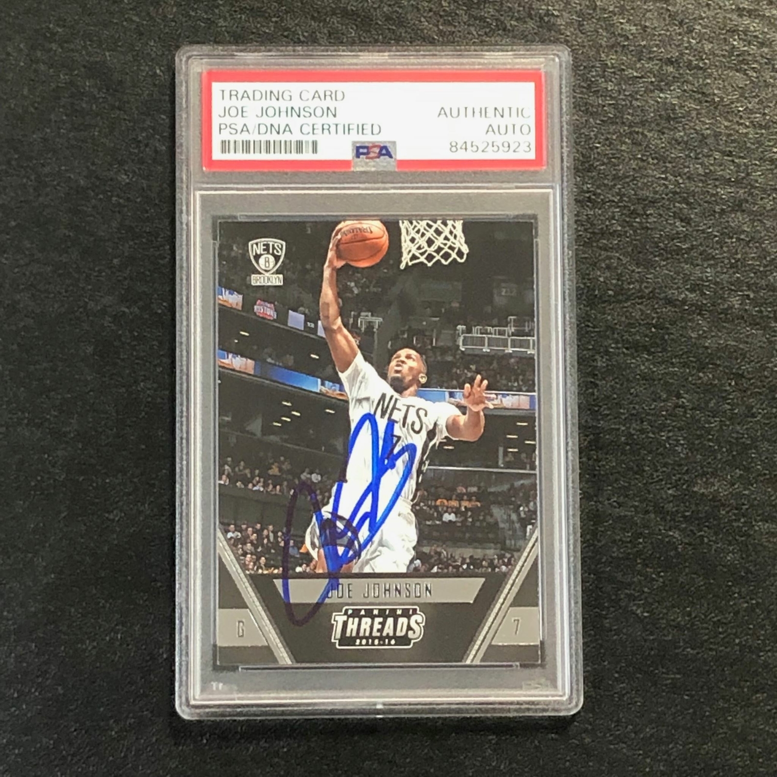 2015-16 Panini Threads #3 Joe Johnson Signed Card AUTO PSA Slabbed Nets
