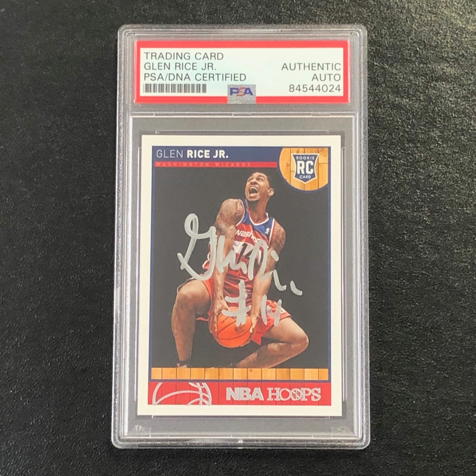 2013-14 NBA Hoops #292 Glen Rice Jr. Signed Card AUTO PSA Slabbed RC Wizards
