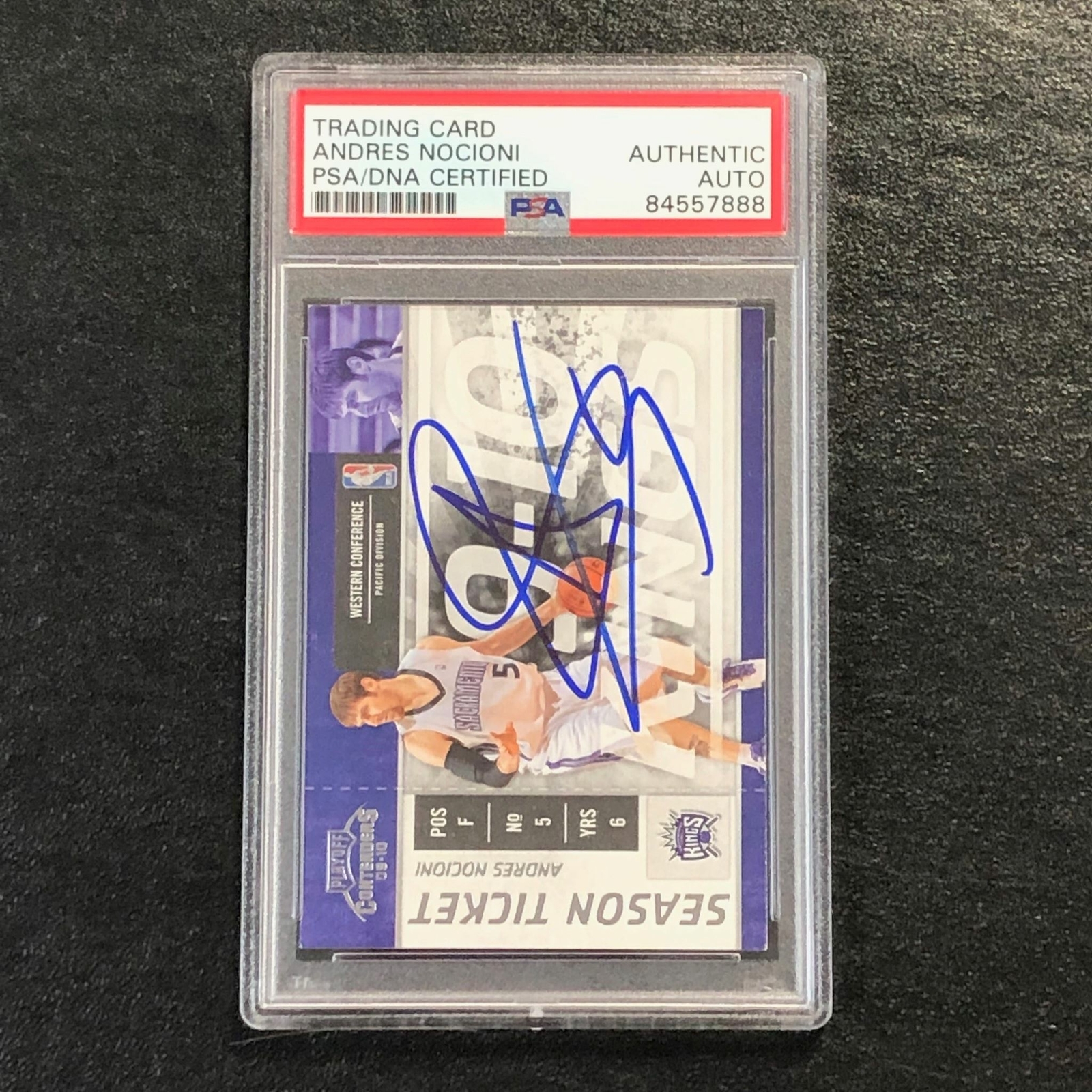 2009-10 Playoff Contenders #98 Andres Nocioni Signed Card AUTO PSA Slabbed Kings
