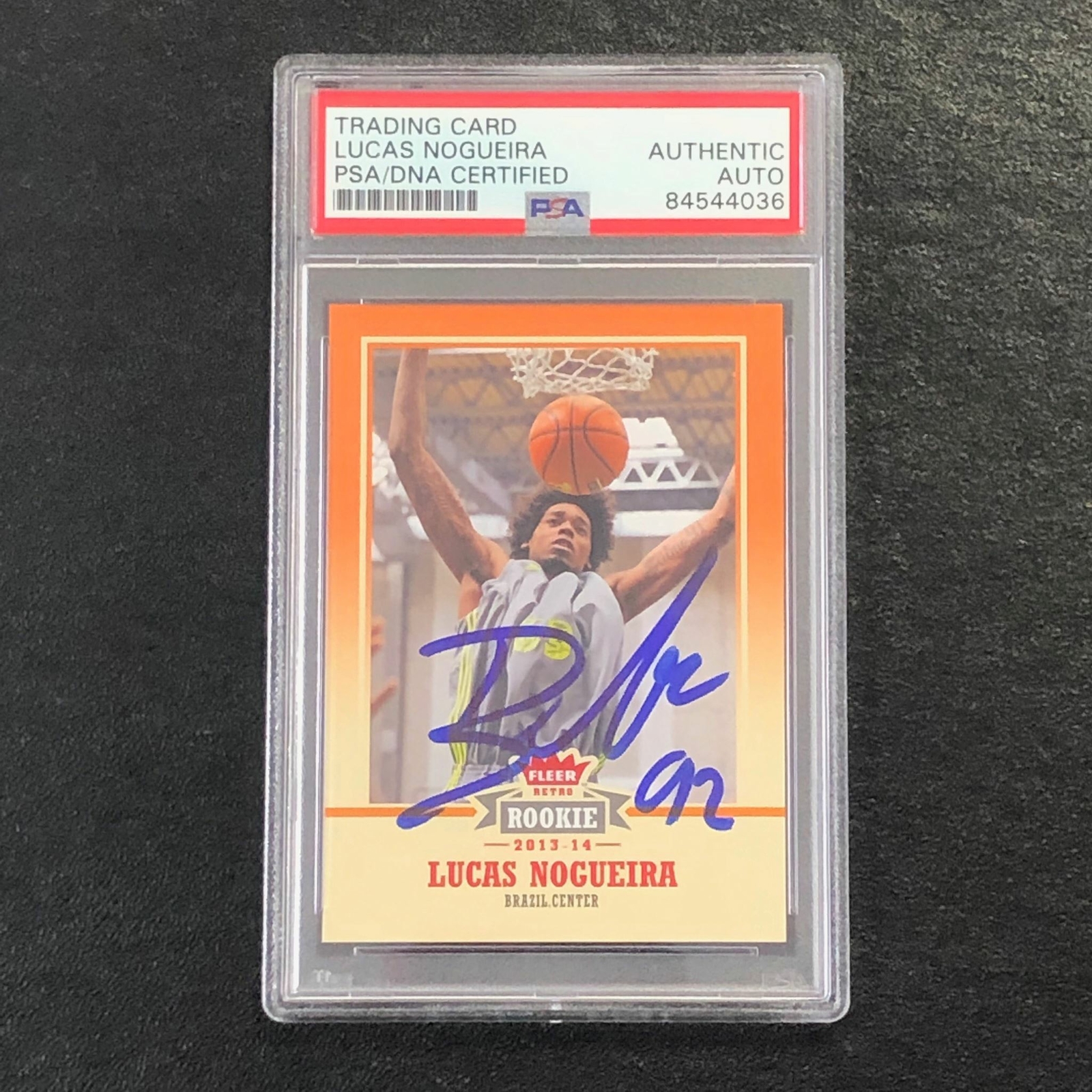 2013-14 Fleer Retro #44 Lucas Nogueira Signed Card AUTO PSA Slabbed RC Brazil
