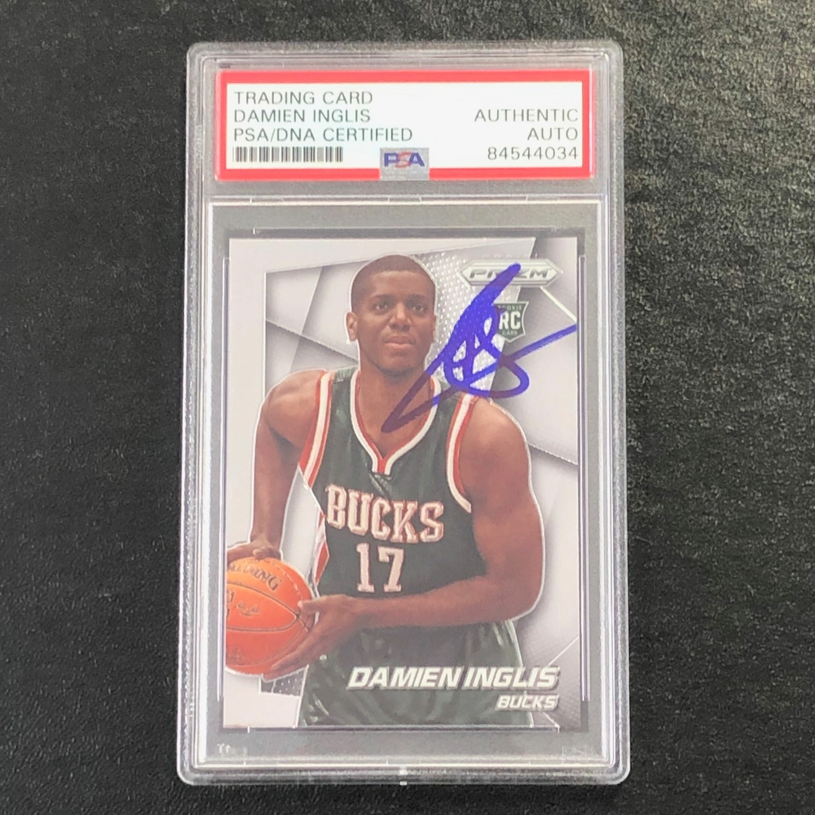 2014-15 Panini Prizm #299 Damien Inglis Signed Card AUTO PSA Slabbed RC Bucks
