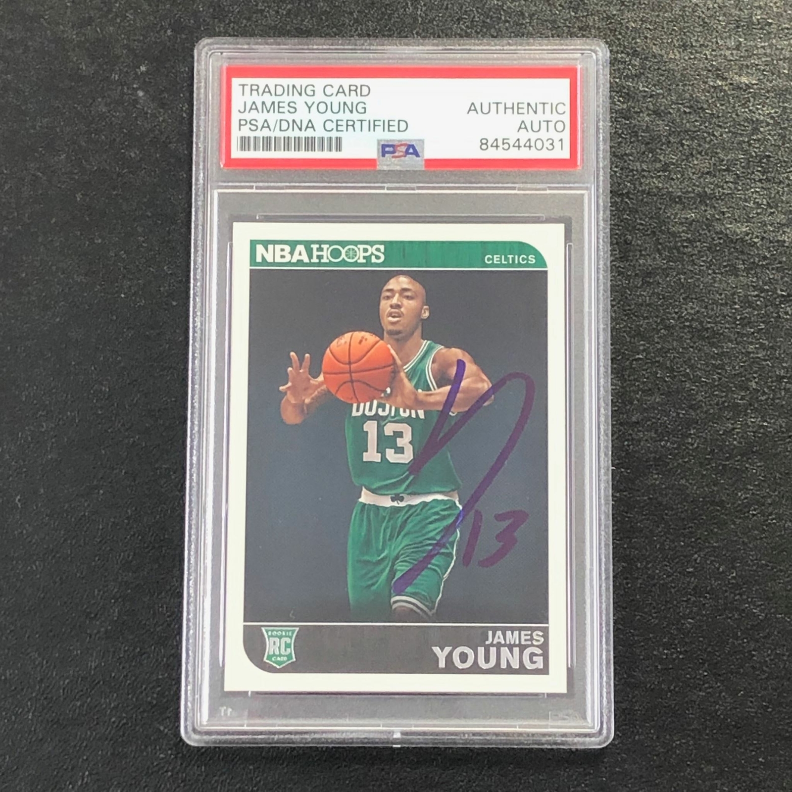 2014-15 NBA Hoops #275 James Young Signed Card AUTO PSA/DNA Slabbed RC Celtics
