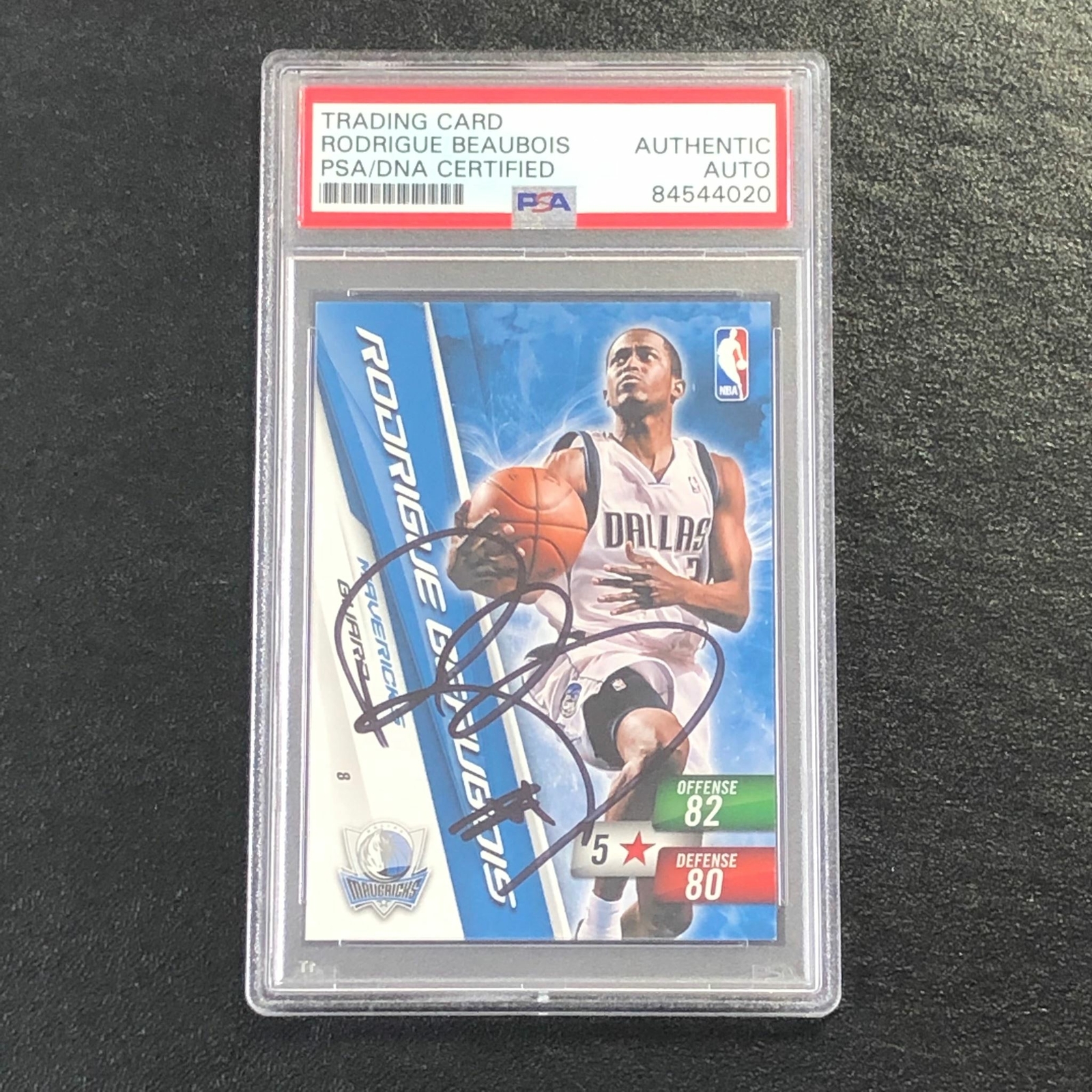 2011 Adrenalyn XL Rodrigue Beaubois Signed Card AUTO PSA/DNA Slabbed Mavericks
