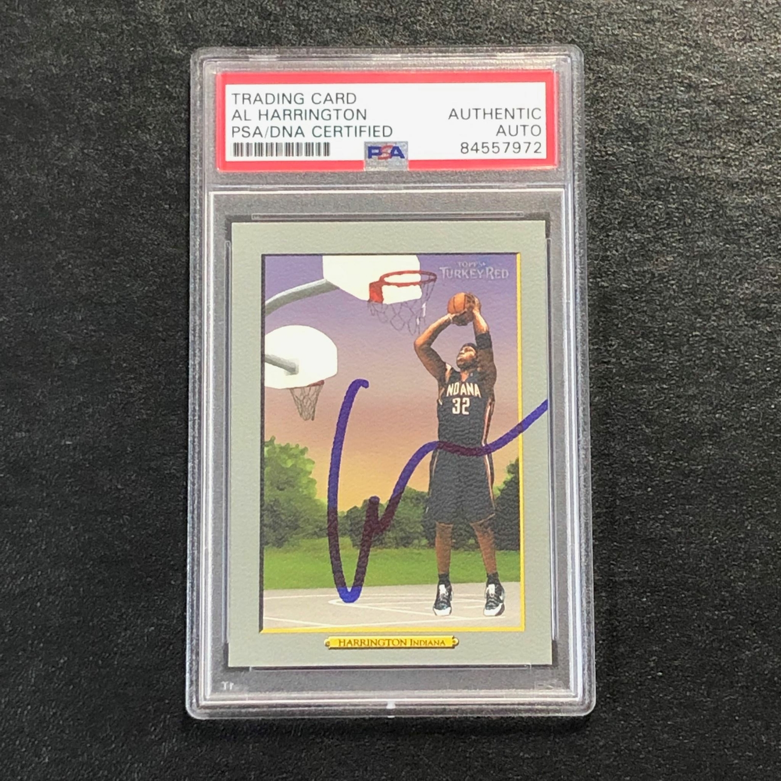 2006-07 Topps Turkey Red #30 Al Harrington Signed Card AUTO PSA Slabbed Pacers
