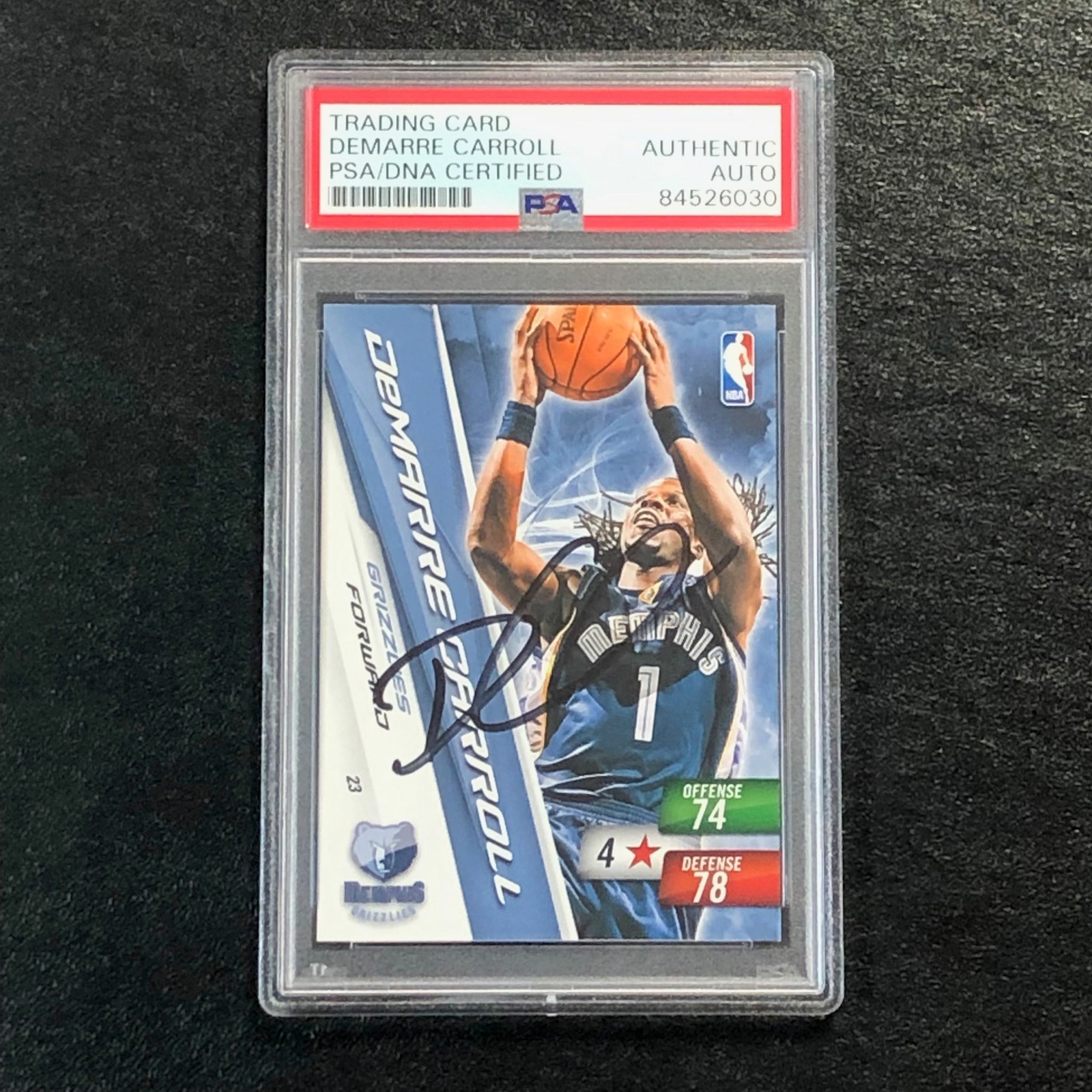 2011 Adrenalyn XL Demarre Carroll Signed Card AUTO PSA Slabbed Grizzlies
