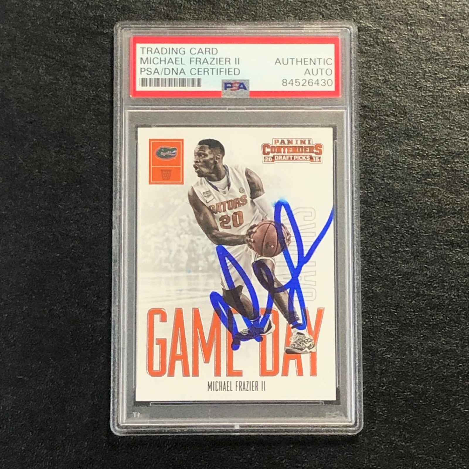 2015-16 Contenders Draft Picks #26 Michael Frazier II Signed Card AUTO PSA/DNA S
