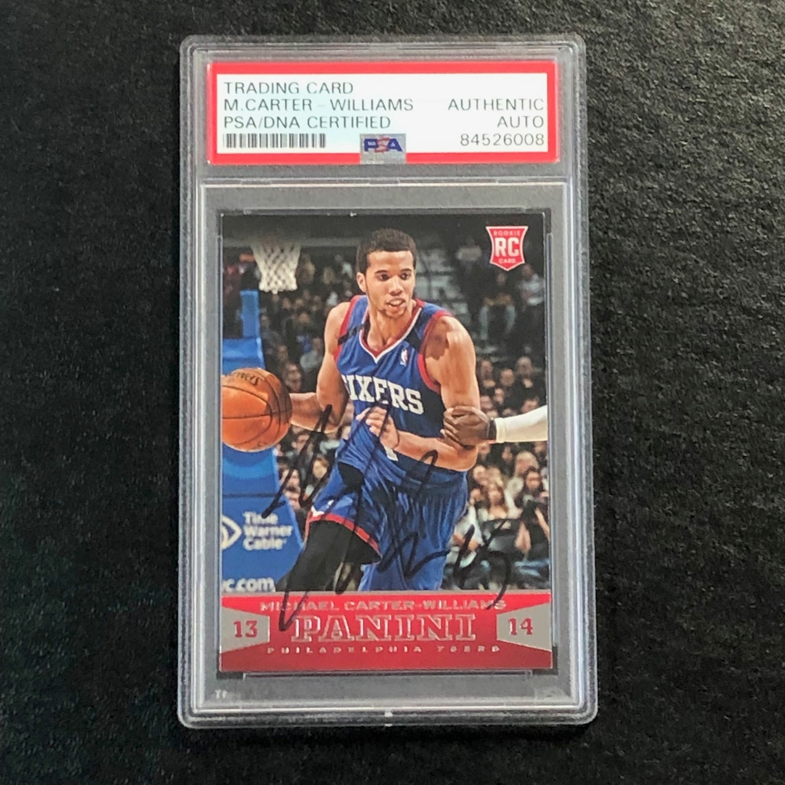 2013-14 Panini #196 Michael Carter-Williams Signed Card PSA Slabbed RC 76ers
